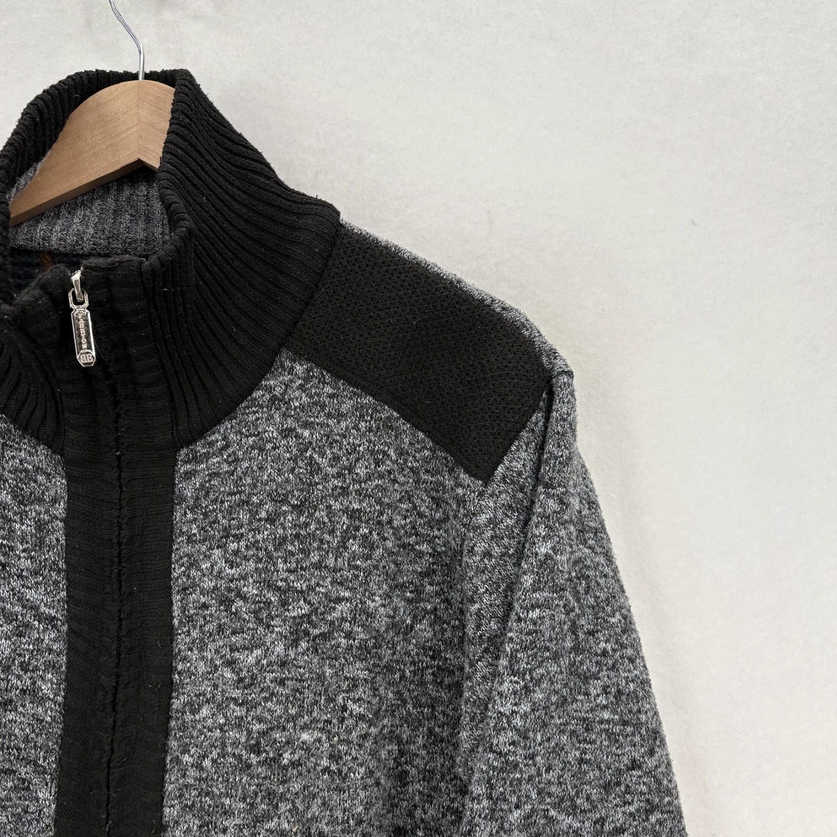 Vintage YeoKou Sweater Mens S Gray Full Zip Cashmere Wool Blend Fleece Lined Knit Cozy Size US S / EU 44-46 / 1 - 2 Thumbnail