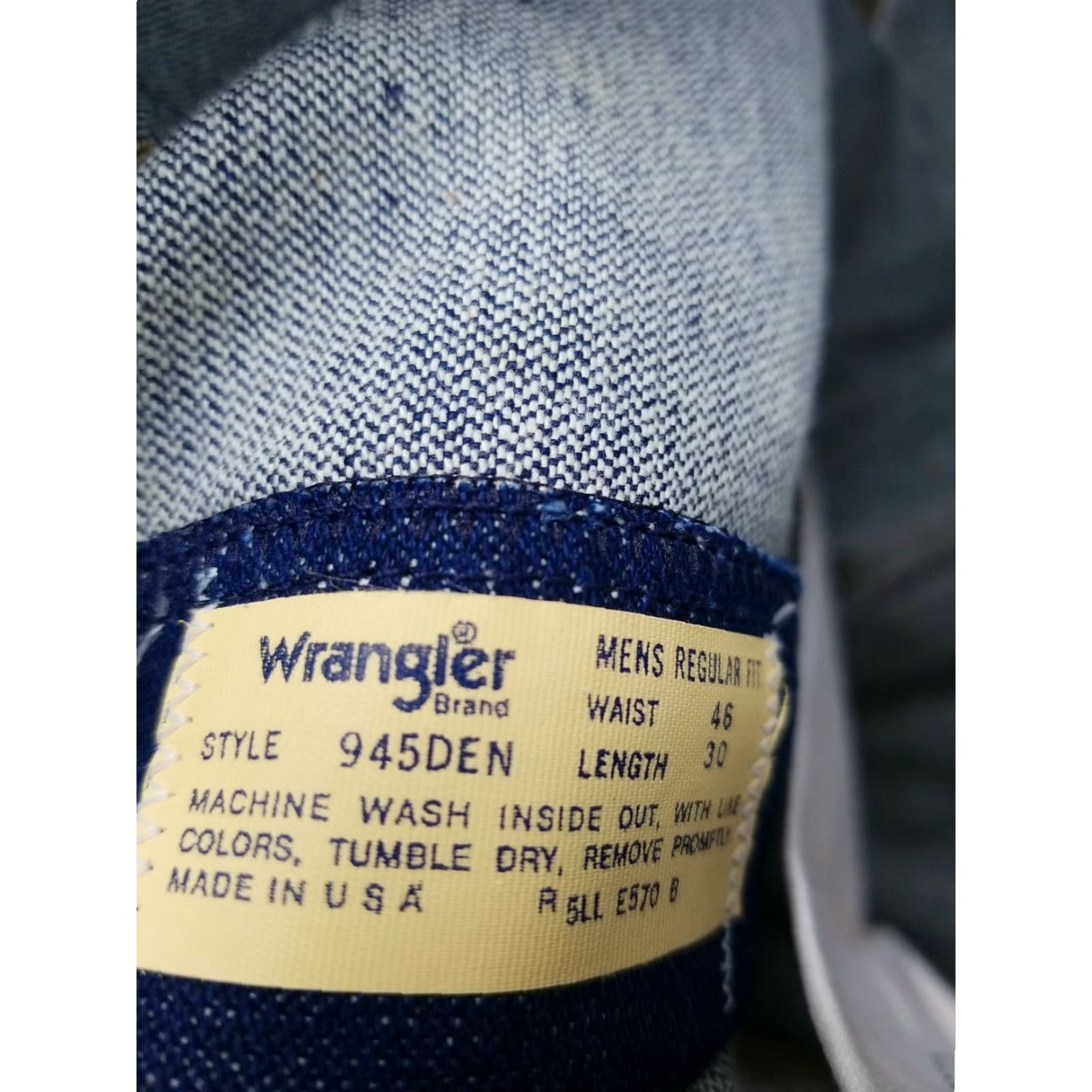 Wrangler Wrangler Regular Fit Denim Blue boot Jeans 945DEN Men's 46x30 MADE USA Jeans Boots Denim Blue Western Classic Logo 945MEN Mens Size US 30 / EU 46 - 2 Thumbnail