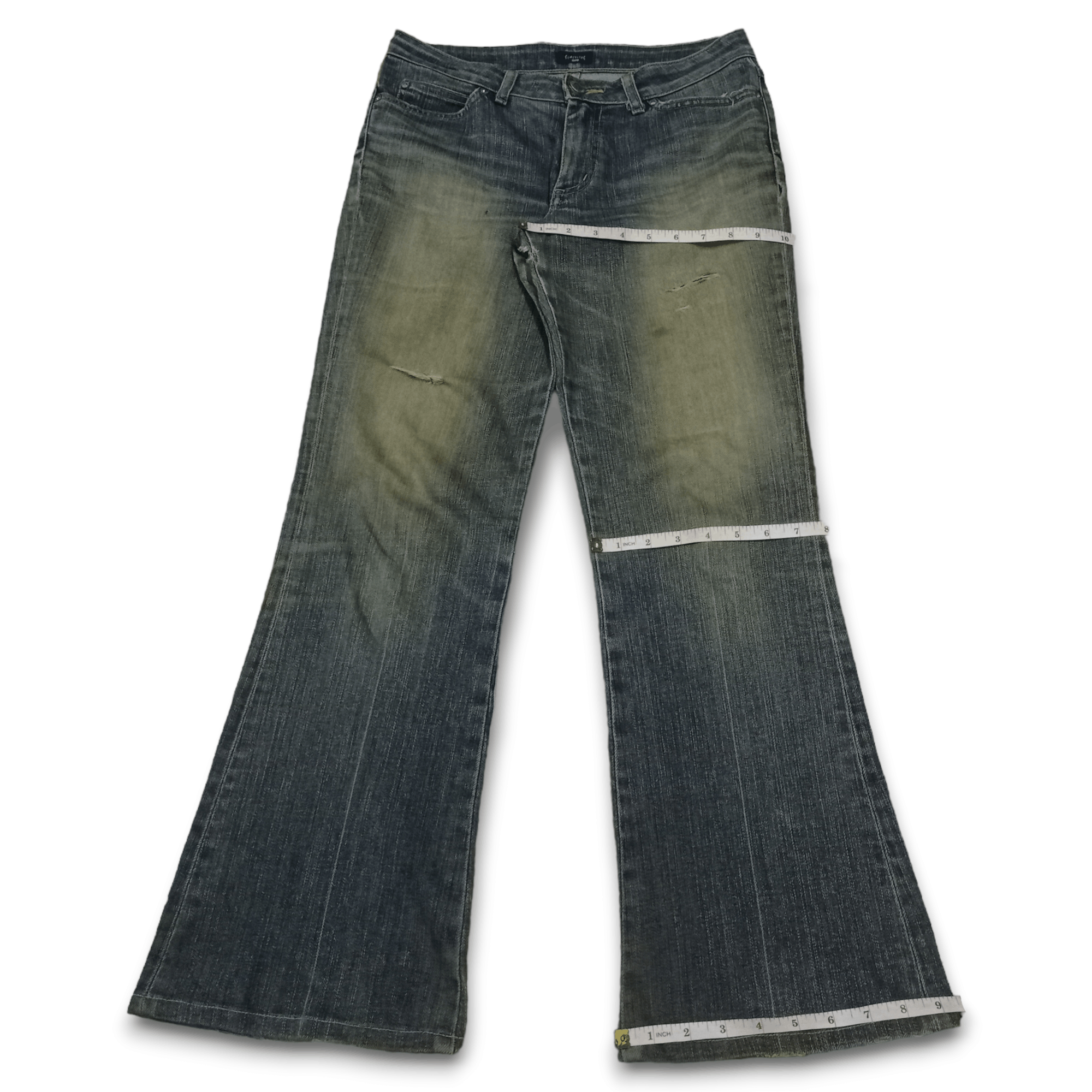 Edwin × Japanese Brand Vintage Japanese Edwin Mud Wash Ripped Style Flare Jeans Size US 29 - 12 Thumbnail