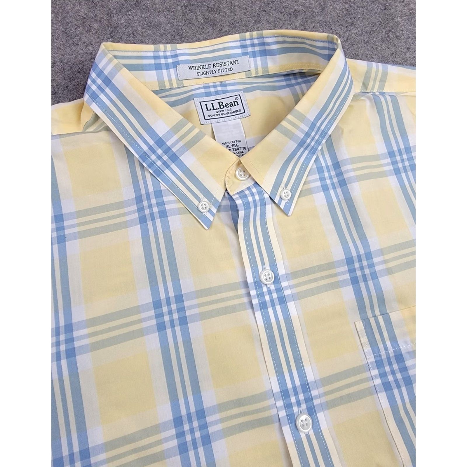 Vintage VINTAGE LL Bean Shirt Mens XL Yellow Plaid Button-Down Wrinkle Resistant Slightly Fitted Size US XL / EU 56 / 4 - 2 Thumbnail