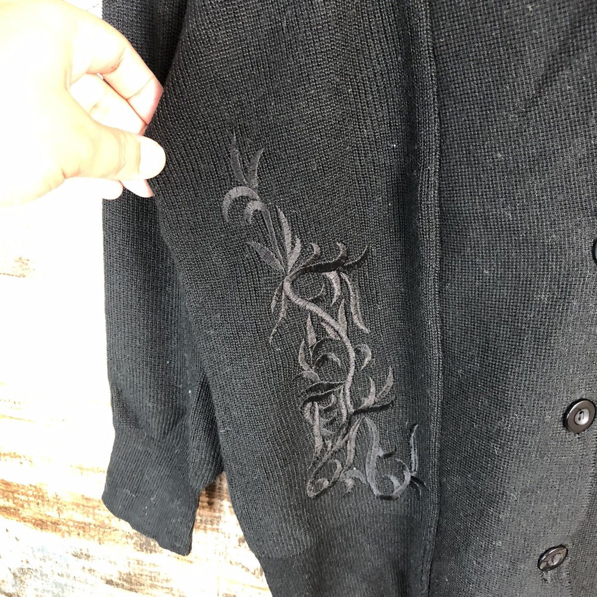 Homespun Knitwear × Japanese Brand Japan art Black Cardigan Knitwear #A1669 Size M / US 6-8 / IT 42-44 - 9 Thumbnail