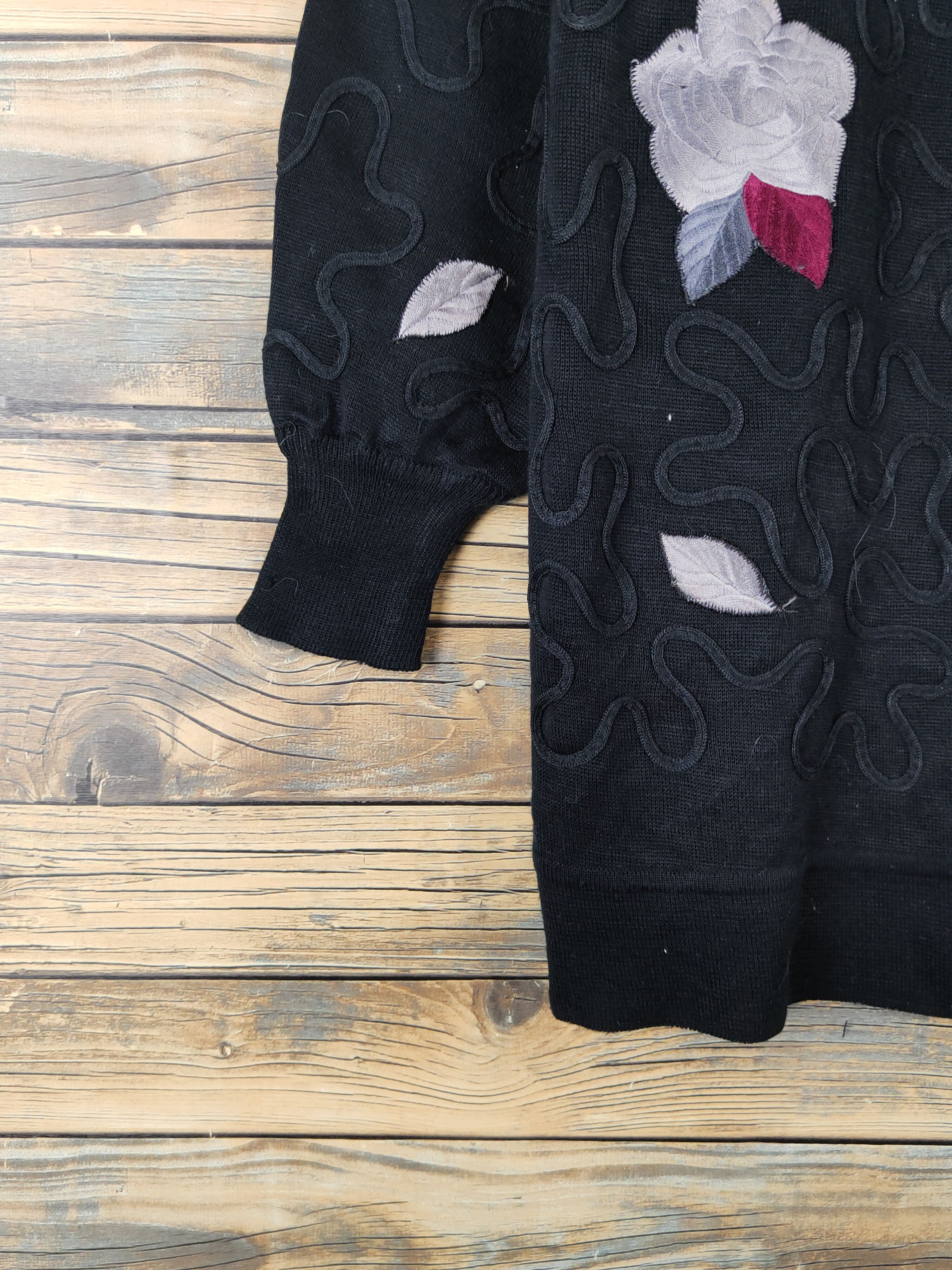 Vintage Japan ripped vintage Black Knitwear art Cardigan #W161628 Size L / US 10 / IT 46 - 4 Thumbnail