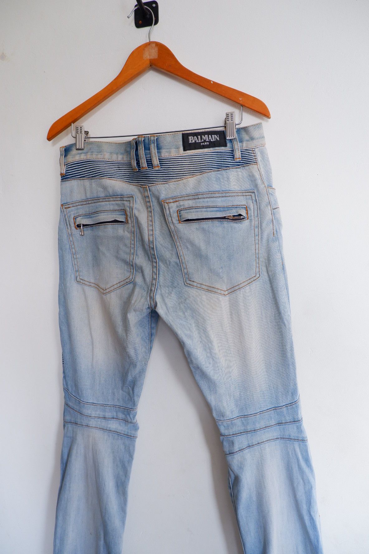 Balmain Balmain Decarnine SS2014 Distressed Biker Jeans Size US 34 / EU 50 - 4 Thumbnail