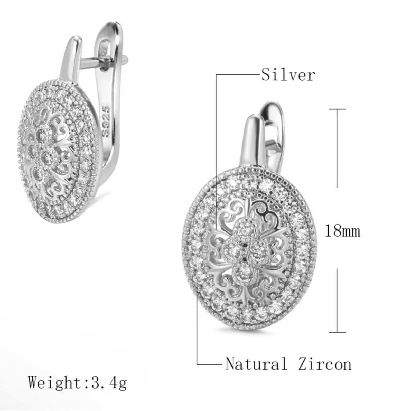 Other Oval Zircon Oval Stud Earrings Size ONE SIZE - 4 Thumbnail