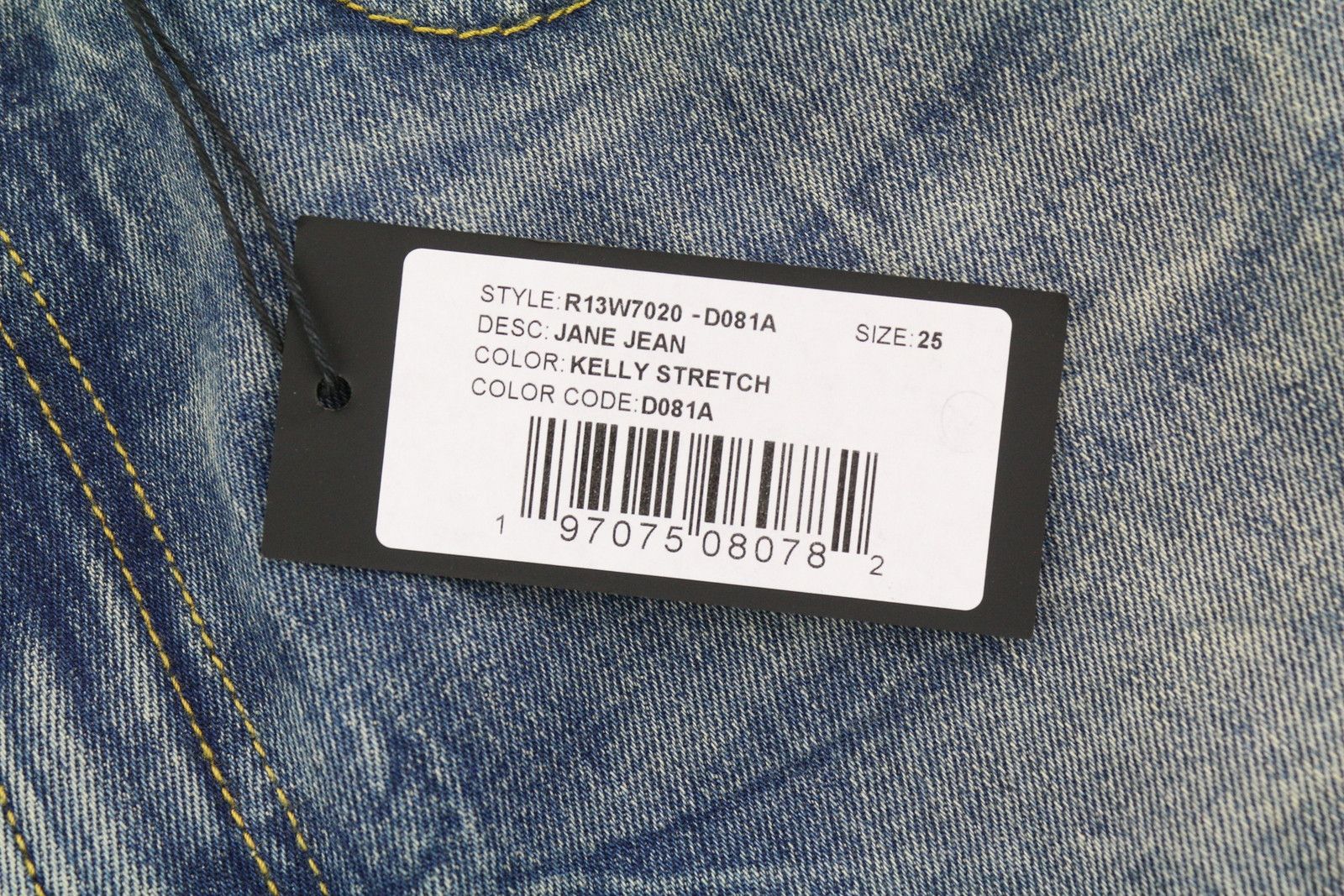 R13 JANE 25 Washed Blue Flared Zip Fly Kelly Stretch 84475 Size 25" / US 0 / IT 36 - 7 Thumbnail