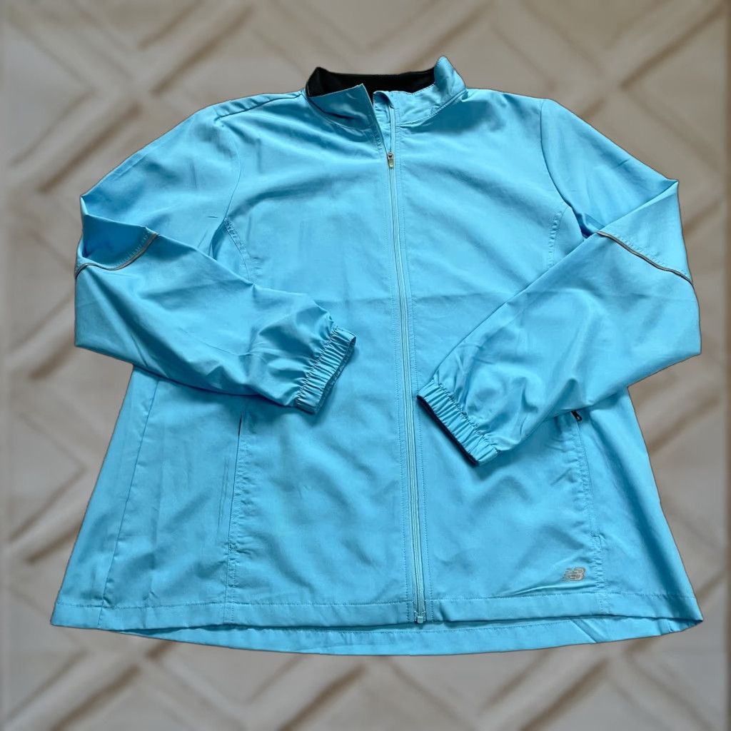 New Balance New Balance Windbreaker Jacket Womens XL Blue Full Zip Pockets High Neck Outdoor Casual Activewear Sports Size XL / US 12-14 / IT 48-50 - 1 Thumbnail