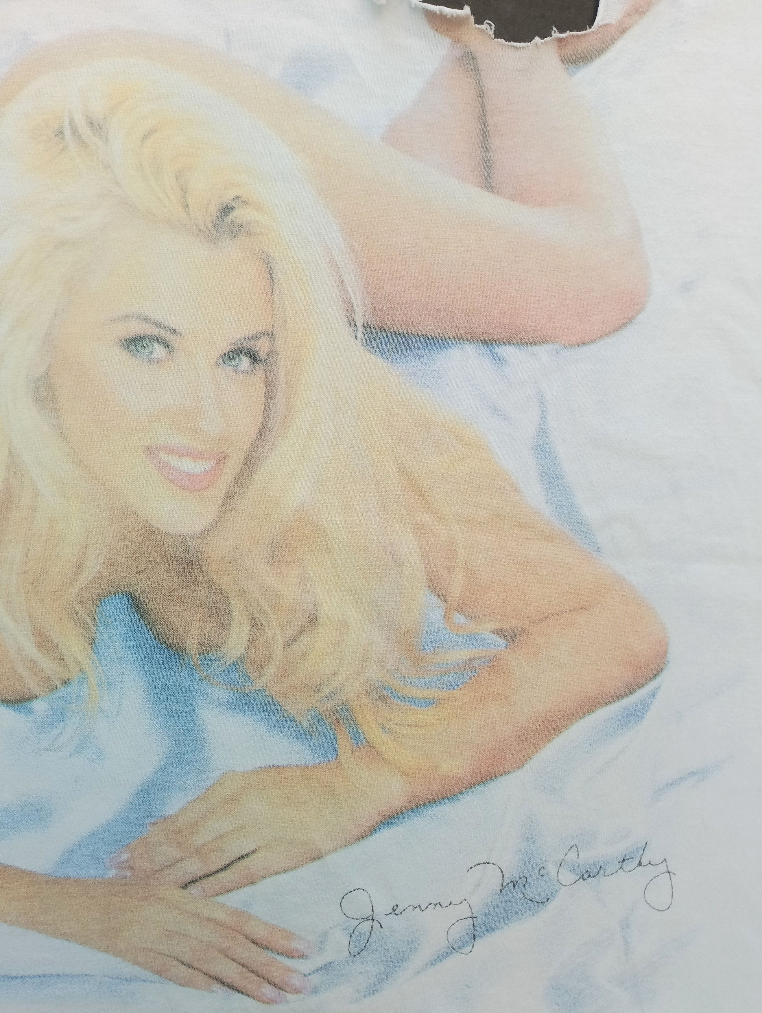 Playboy × Vintage Vintage 1996 Jenny McCarthy Playboy Promo T Shirt Size US L / EU 52-54 / 3 - 6 Thumbnail