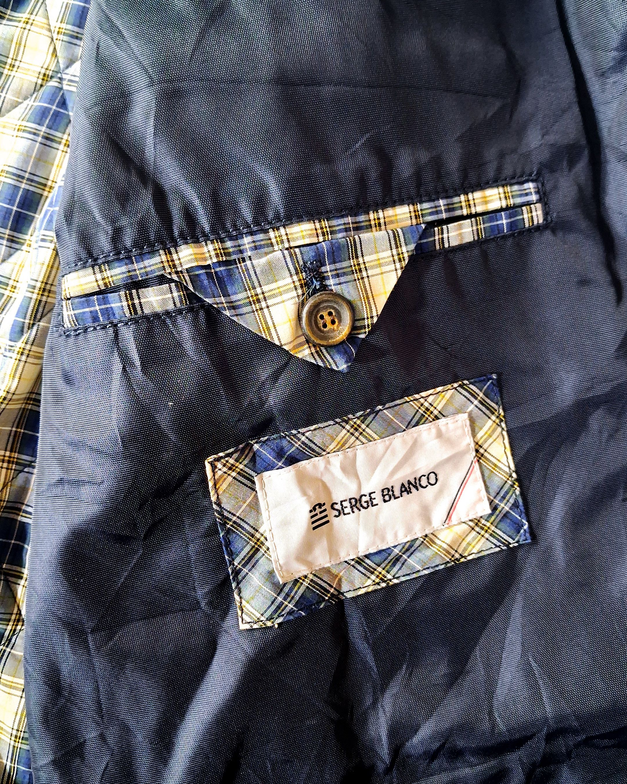 Vintage SERGE BLACO QUILTED JACKET WITH BROWN SUEDE ELBOW PATCHES Size US XL / EU 56 / 4 - 8 Thumbnail