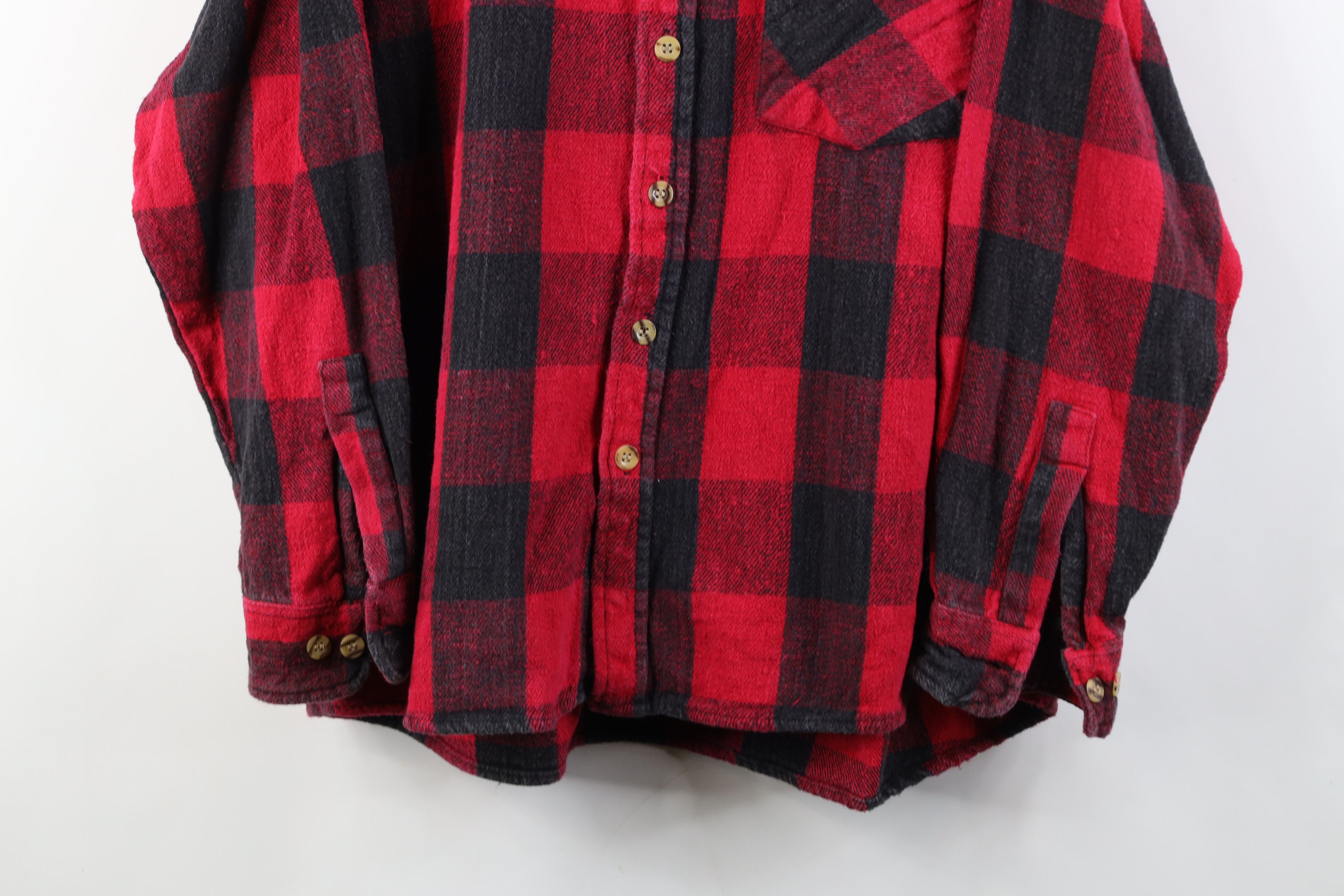 Vintage Vintage 90s Streetwear Heavyweight Button Shirt Plaid Size US XL / EU 56 / 4 - 3 Thumbnail
