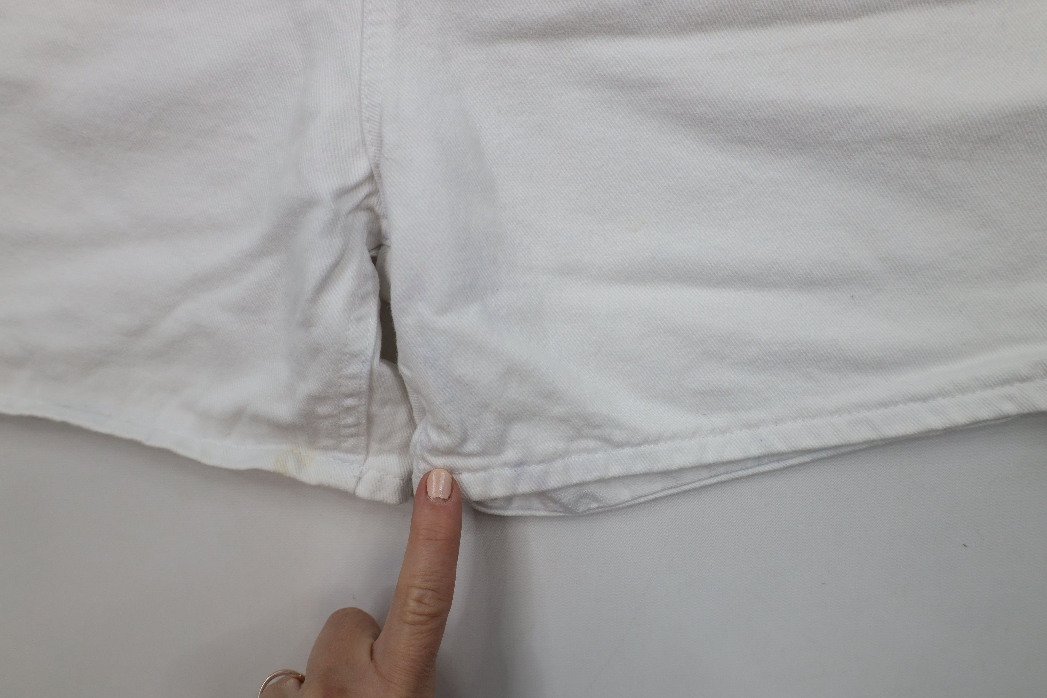 Lee × Vintage Vtg 90s Lee Above Knee Denim Jean Shorts Jorts White USA Size 27" / US 4 / IT 40 - 7 Thumbnail