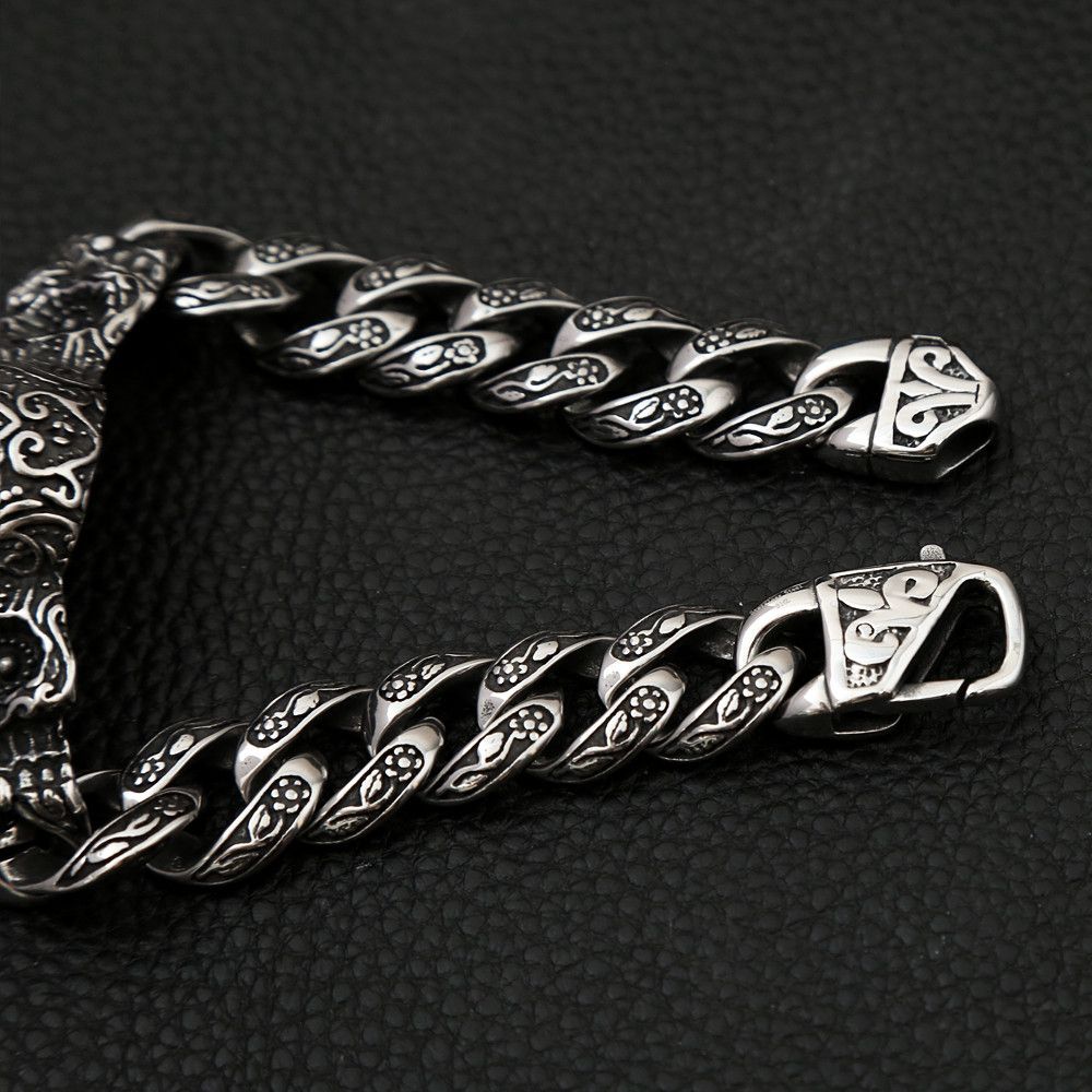 Japanese Brand Skull Punk with Red Stone Eye Bracelet Size ONE SIZE - 3 Thumbnail