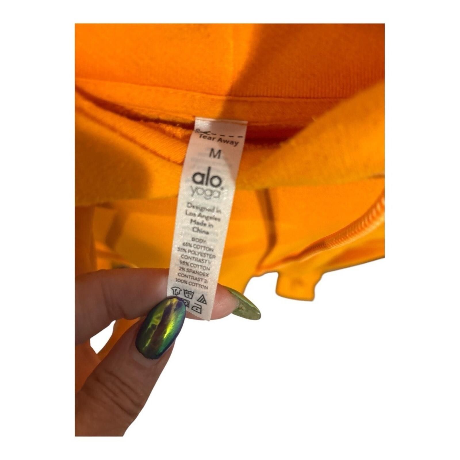 Alo Alo Orange Cropped Hoodie Size M / US 6-8 / IT 42-44 - 3 Thumbnail