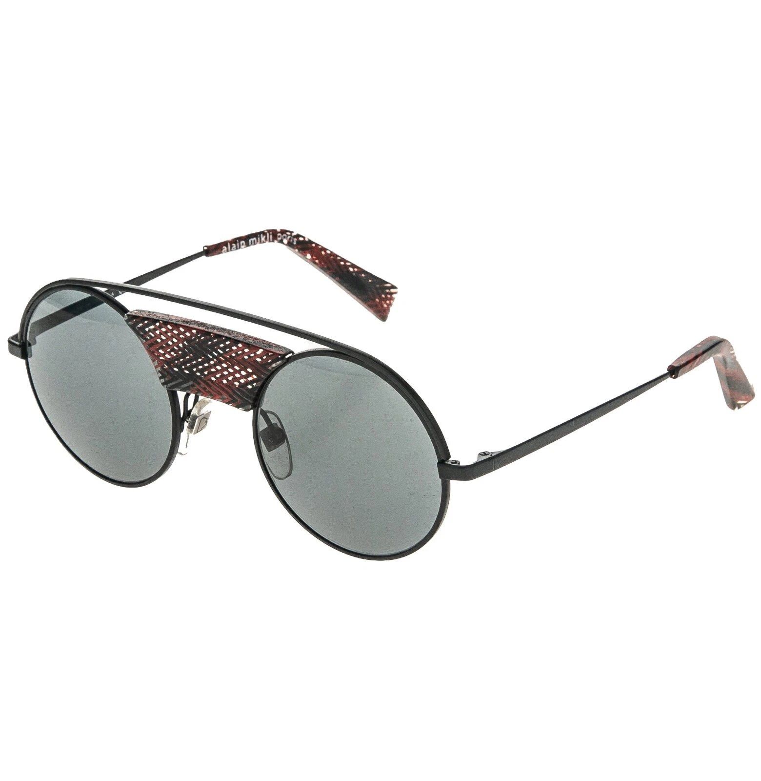 Alain Mikli ALAIN MIKLI Paris A04002 4002 Metal Round Matte Black Red Size ONE SIZE - 3 Thumbnail