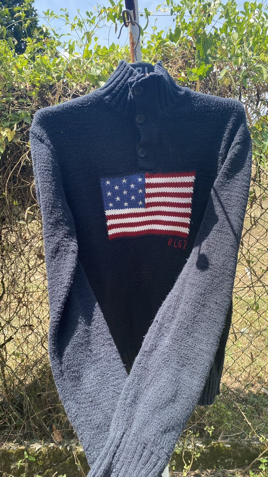 Polo Ralph Lauren Vintage Polo Ralph Lauren RL67 American Flag Sweater Size US XL / EU 56 / 4 - 2 Thumbnail