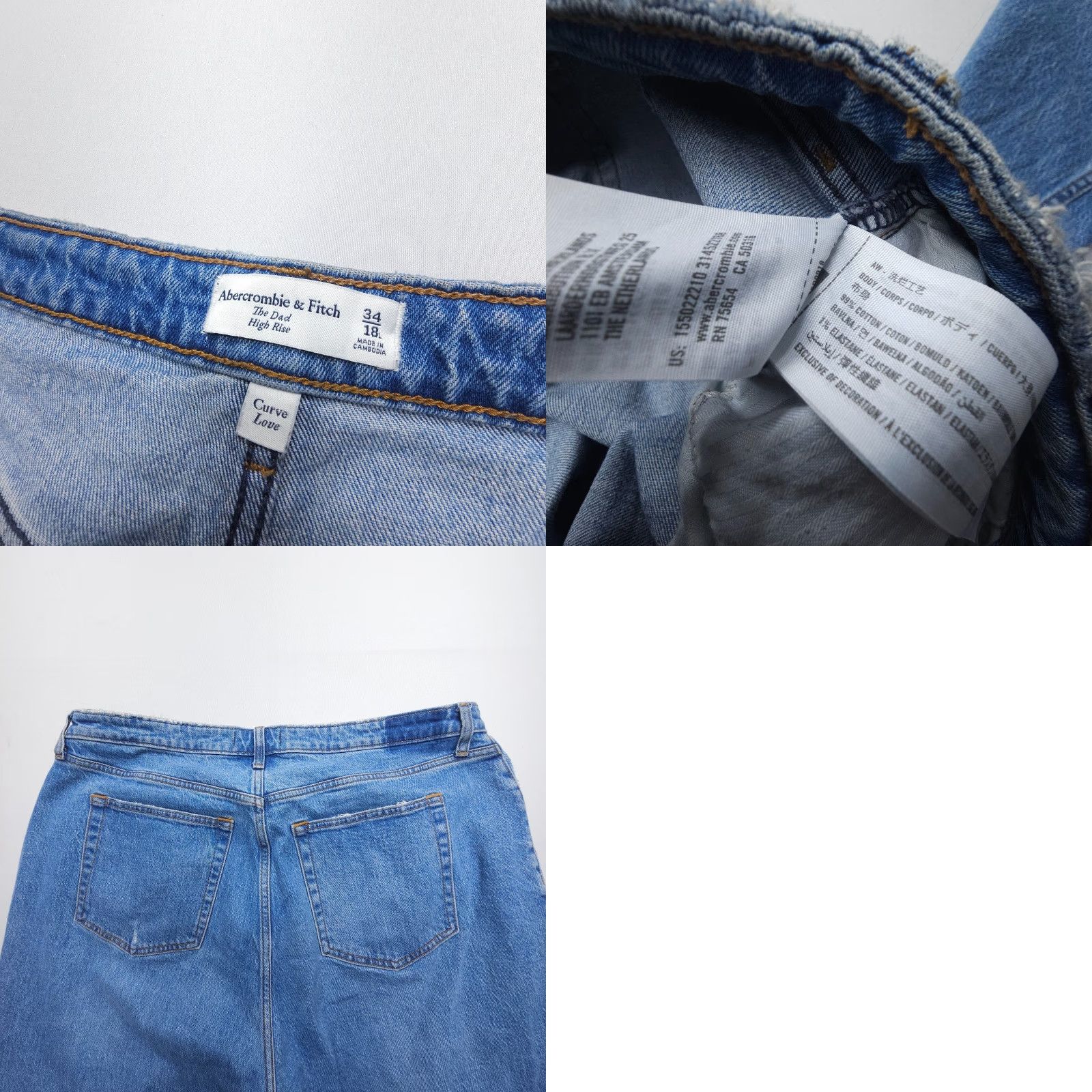 Abercrombie & Fitch VINTAGE Abercrombie & Fitch The Dad High Rise Jeans Size 34 / 18 Long Distressed Denim Size 40" / US 18 - 8 Thumbnail