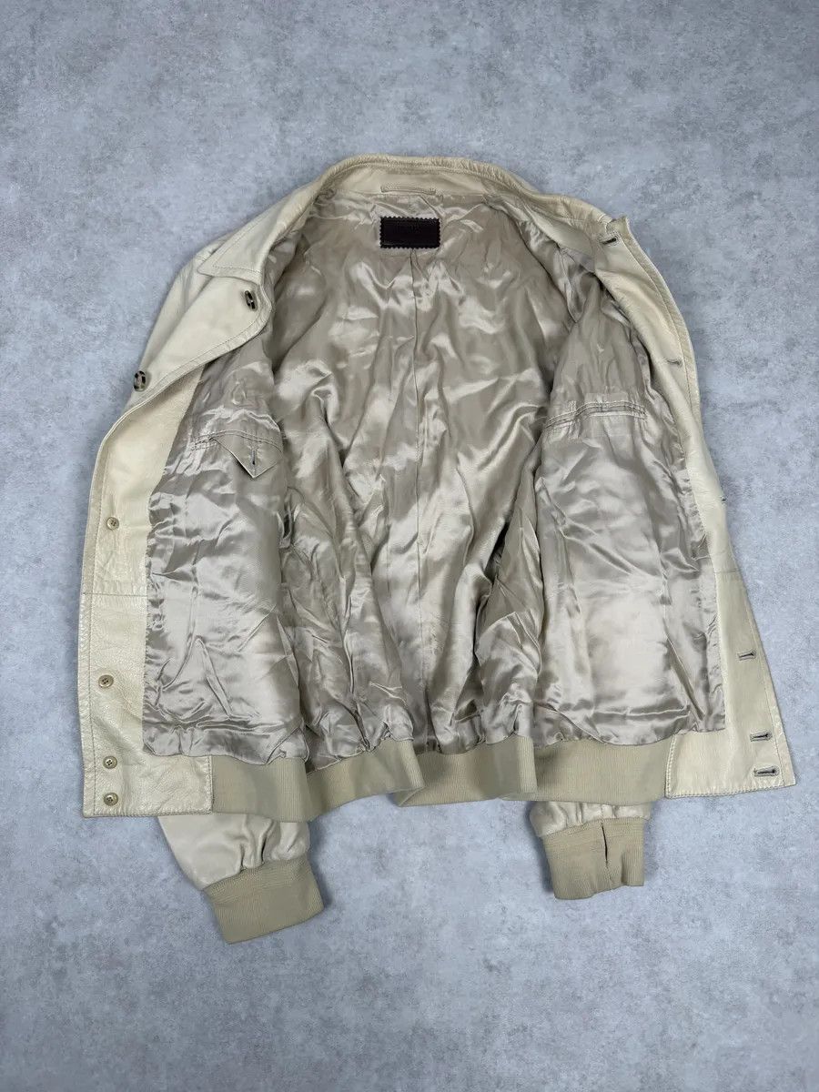 Prada FW2002 Prada Beige Buttoned Leather Classy Jacket Size US M / EU 48-50 / 2 - 4 Thumbnail