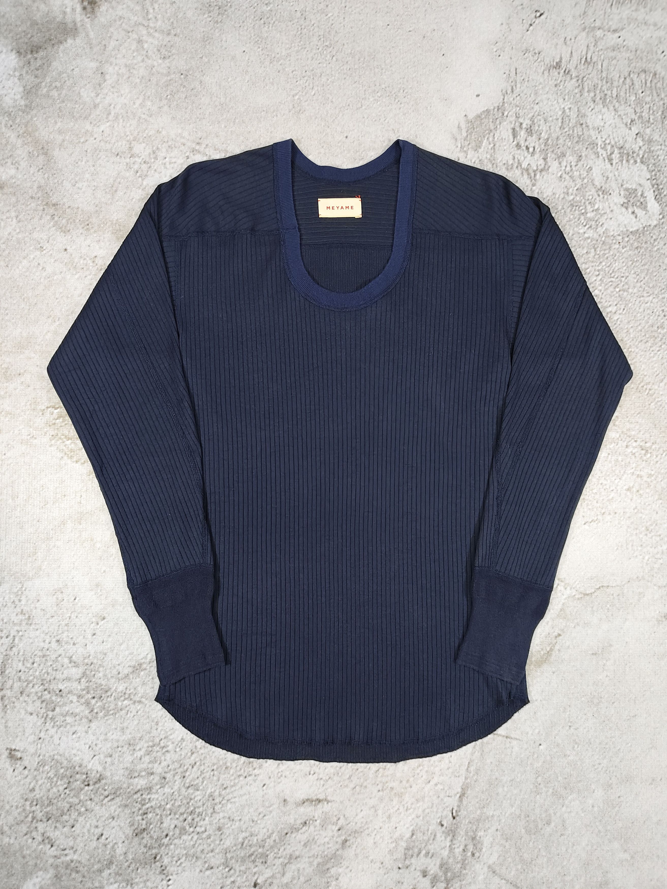 Japanese Brand Meyame🇯🇵 U Neck Cut Sewn Minimalist Normcore Ribbed Top Size M / US 6-8 / IT 42-44 - 1 Thumbnail
