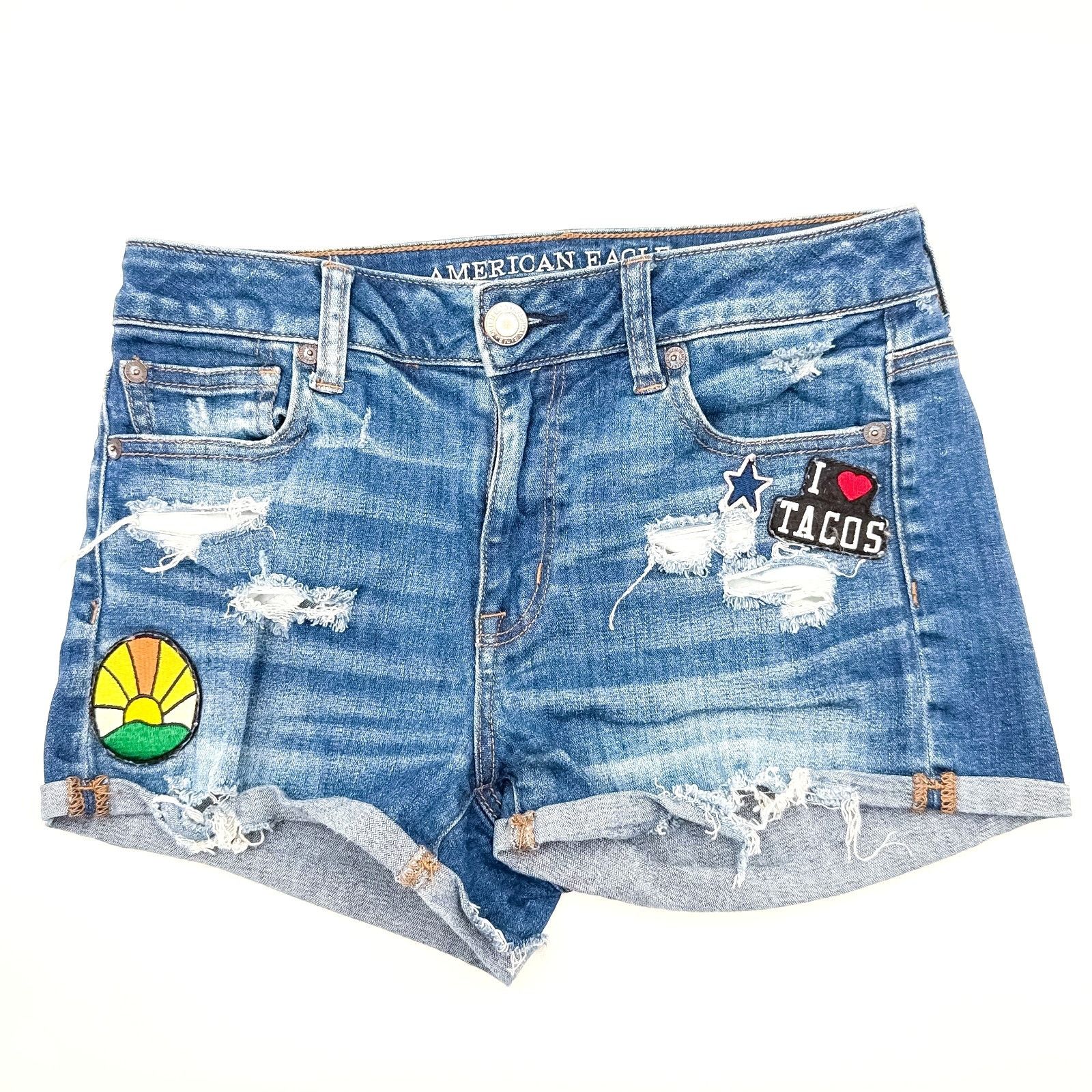 American Eagle Outfitters American Eagle Hi-Rise Shorts Size 4 Shortie Next Level Stre Size 26" / US 2 / IT 38 - 1 Thumbnail
