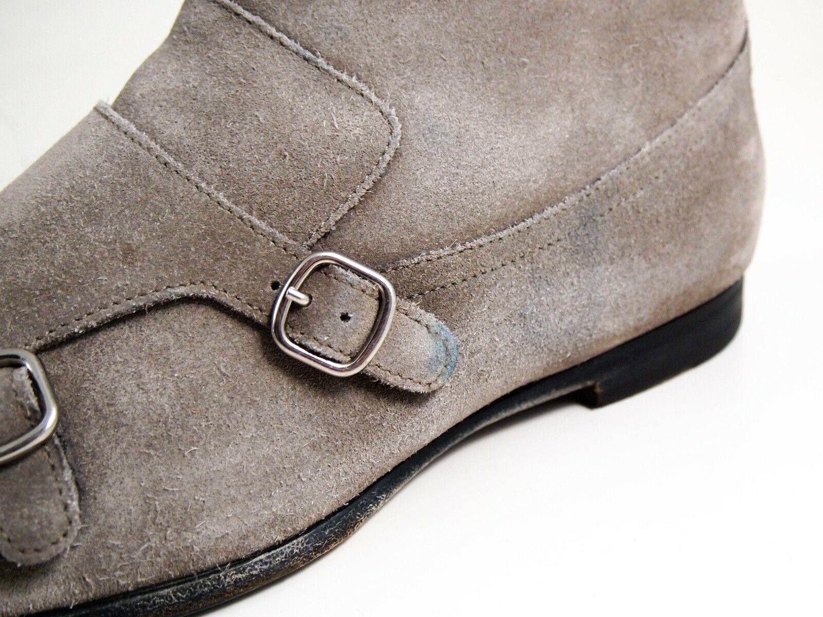 Santoni Santoni Double Monk Boots Gray Suede Mens US 8.5 EU 41.5 Size US 8.5 / EU 41-42 - 3 Thumbnail