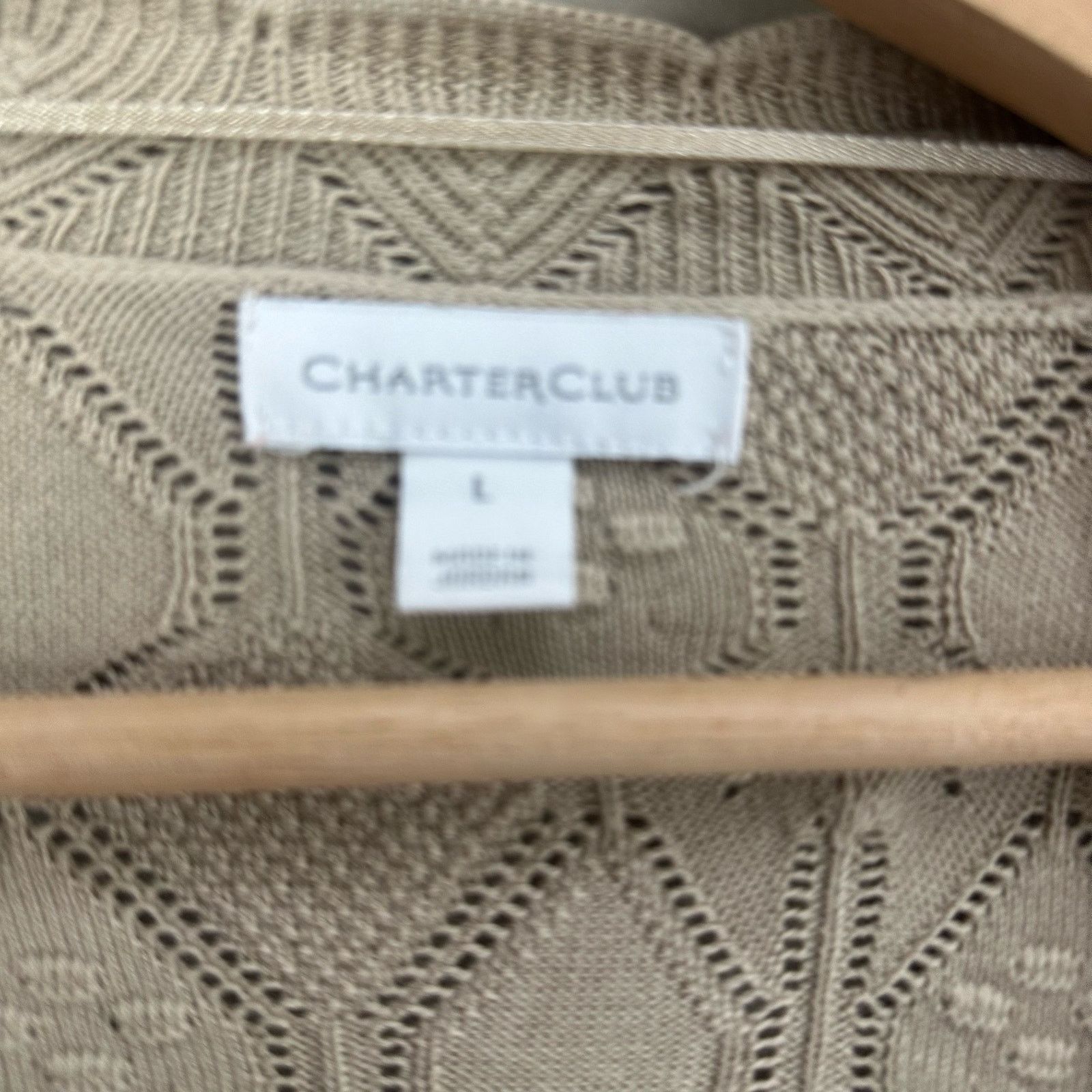 Other Charter Club Popcorn Bauble Knit Eyelet Cardigan Sweater L Size L / US 10 / IT 46 - 6 Thumbnail