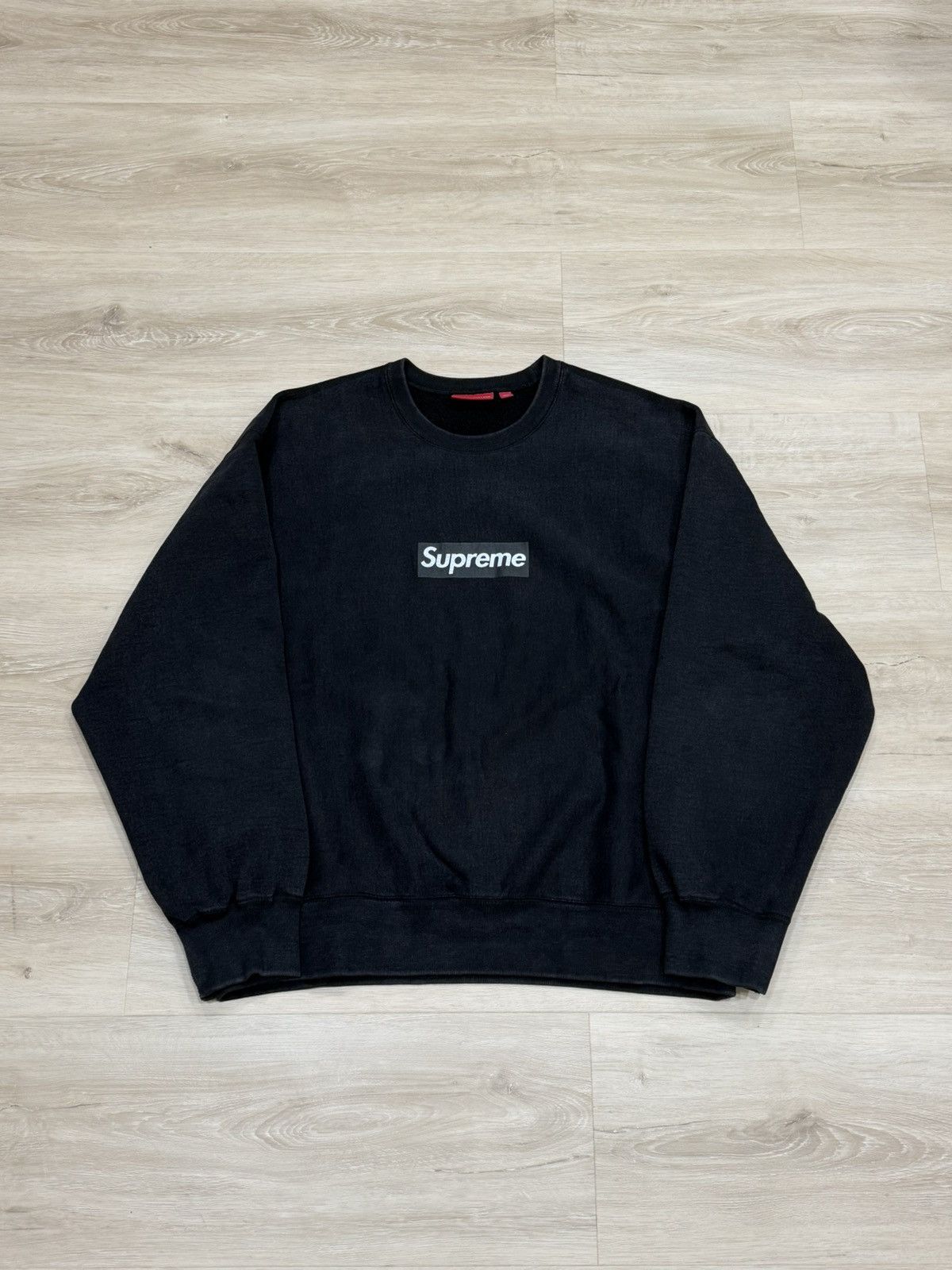 Supreme Supreme Washed Box Logo Crewneck - Black | Grailed