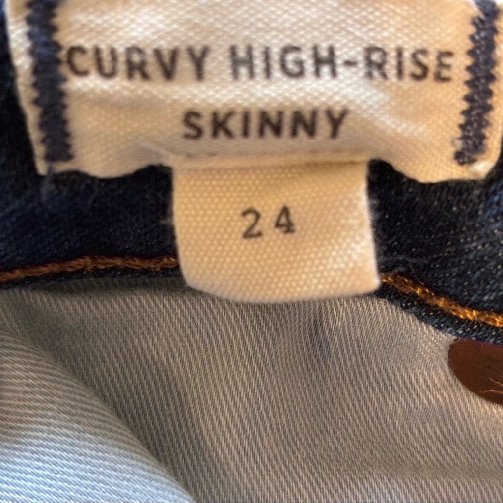 Madewell Madewell Curvy High Waist Skinny Jeans Sz 24 Dark Wash Denim Size 24" / US 00 / IT 34 - 10 Thumbnail