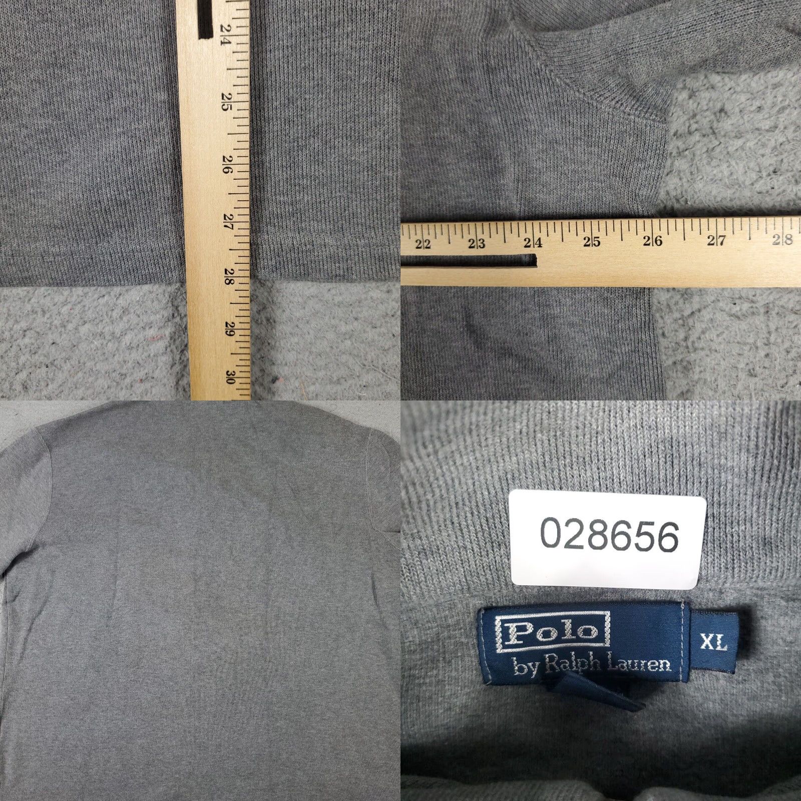 Ralph Lauren Ralph Lauren Mens XL Gray 1/4 Zip Pullover Sweater Cotton Polo Pony Logo Size US XL / EU 56 / 4 - 8 Thumbnail