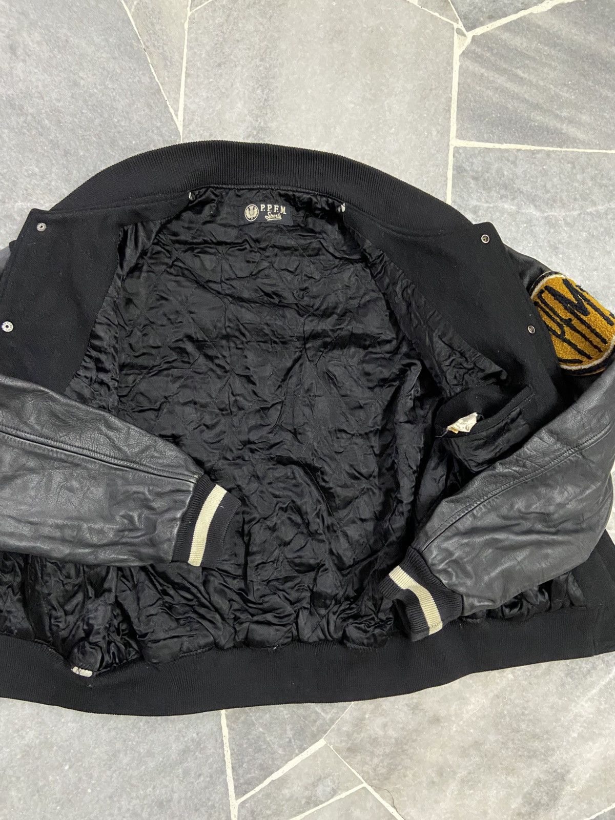 PPFM PPFM Wool Leather Black Varsity Jacket Size US M / EU 48-50 / 2 - 6 Thumbnail