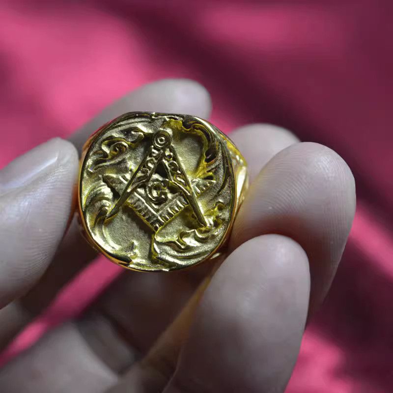 Jewelry Freemasonry Jewelry Rings Open Size Chrome Ring (Size 7-13) Size ONE SIZE - 1 Thumbnail