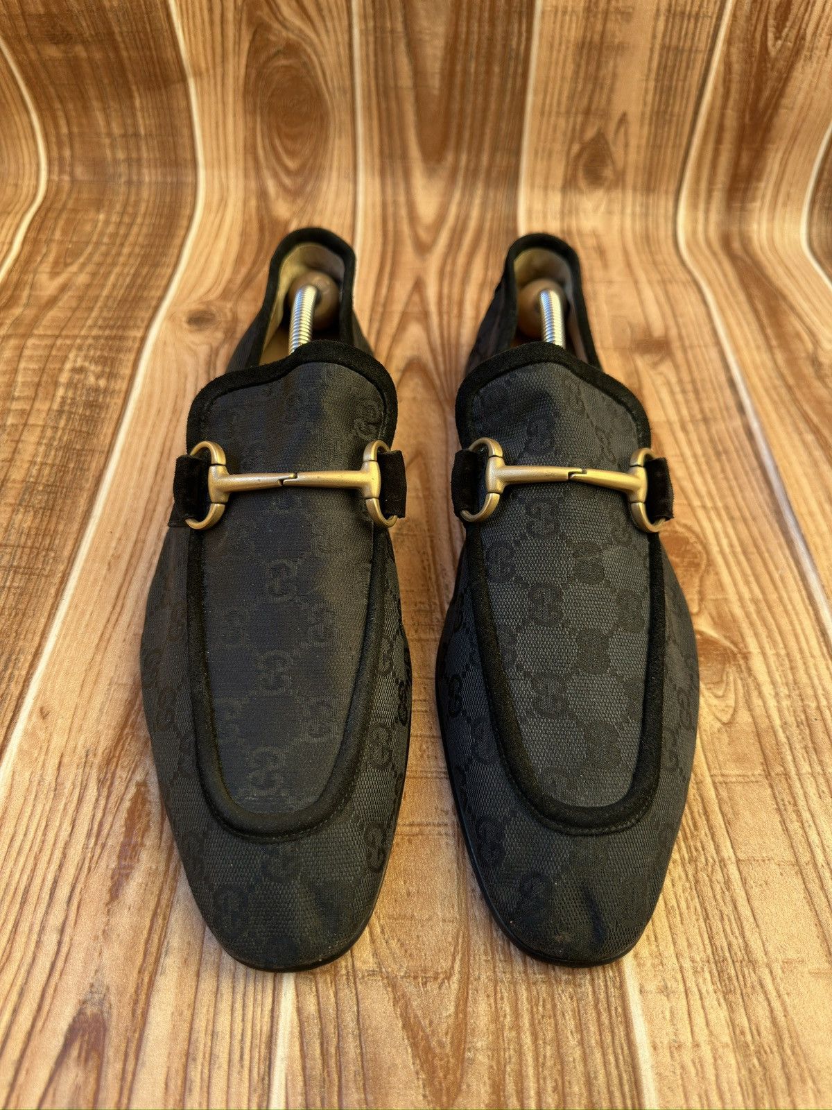 Gucci Horsebit Loafer GG Monogram Black Gold