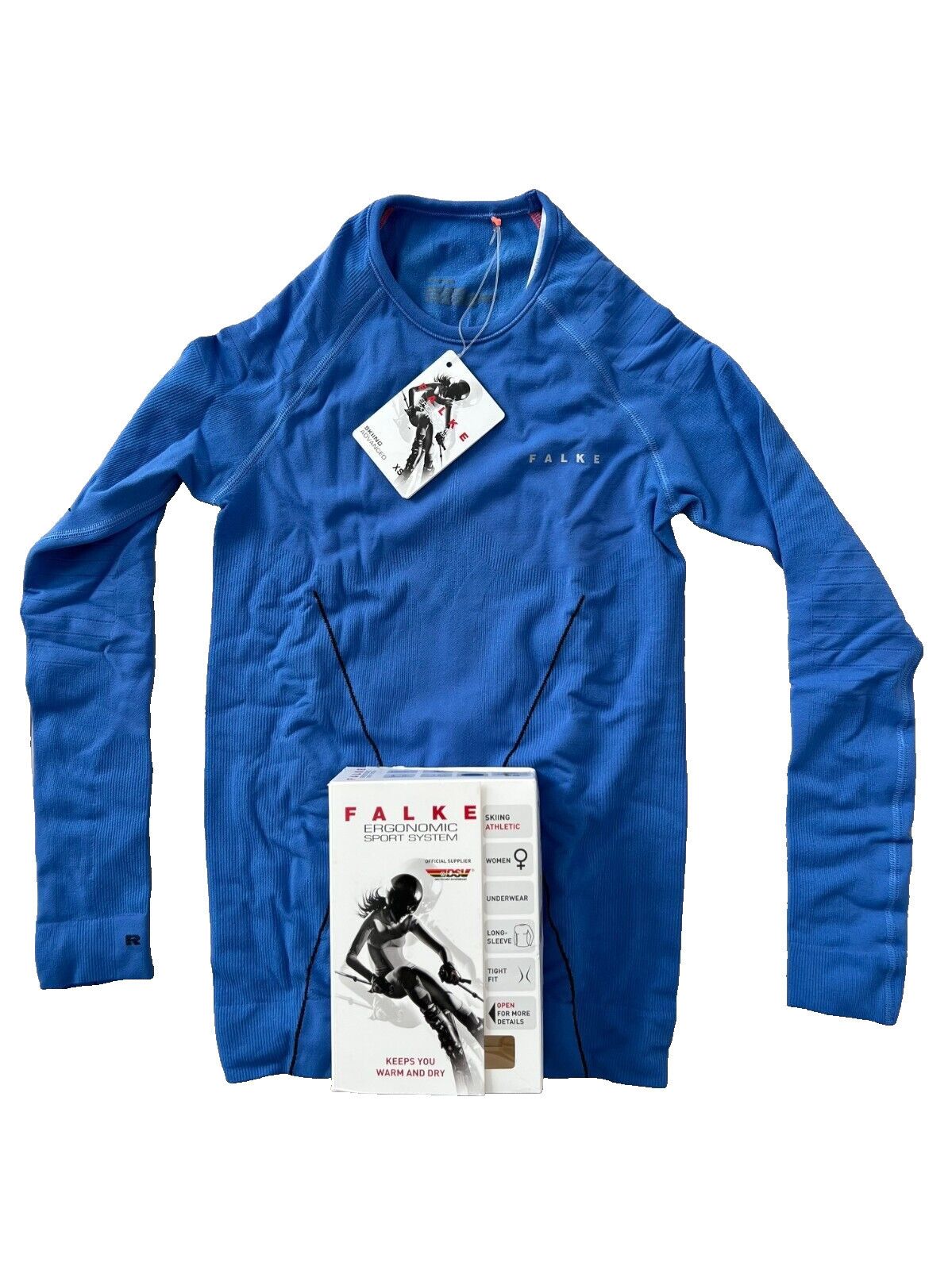 FALKE Falke 33011 Skiing Athletic Tight Fit Top Blue ( XS ) Size XS / US 0-2 / IT 36-38 - 1 Thumbnail