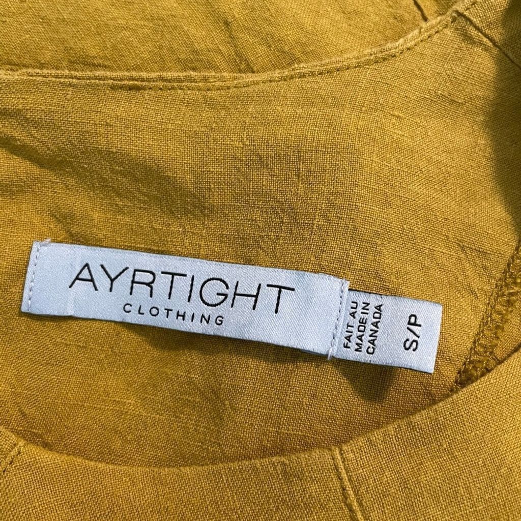 Other Ayrtight Chartreuse Linen Tunic Dress with Pockets S Size XS / US 0-2 / IT 36-38 - 8 Thumbnail