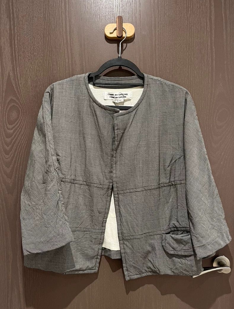 Comme des Garcons Comme des Garcons White houndstooth coat Size L / US 10 / IT 46 - 2 Thumbnail