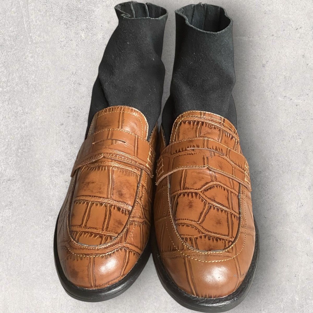 Loewe SS17 Sock Boots Croc Embossed Size US 7 / IT 37 - 4 Thumbnail