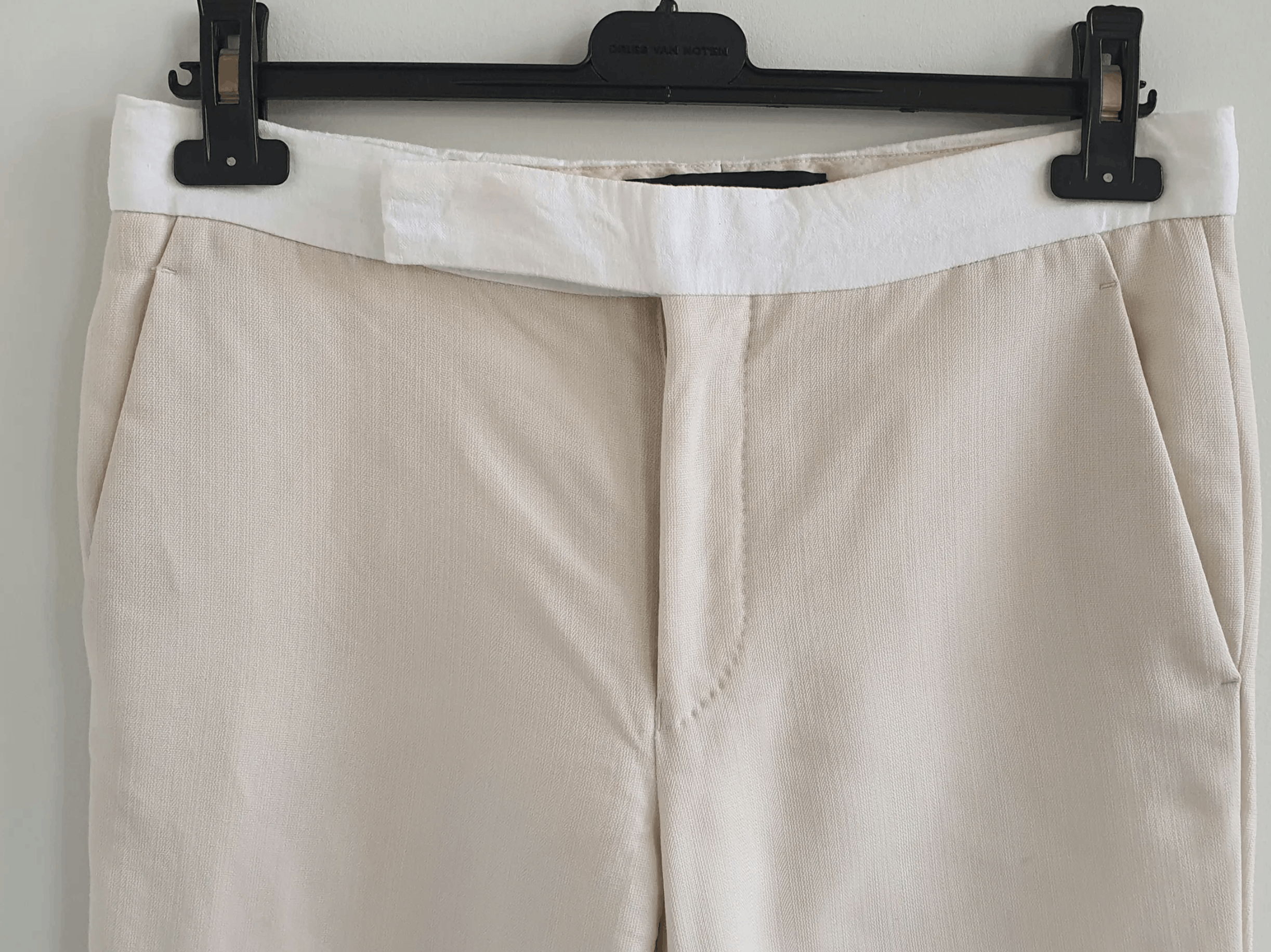 Haider Ackermann Haider Ackermann Cream Wool Classic Slim Fit Trouser Size US 30 / EU 46 - 4 Thumbnail