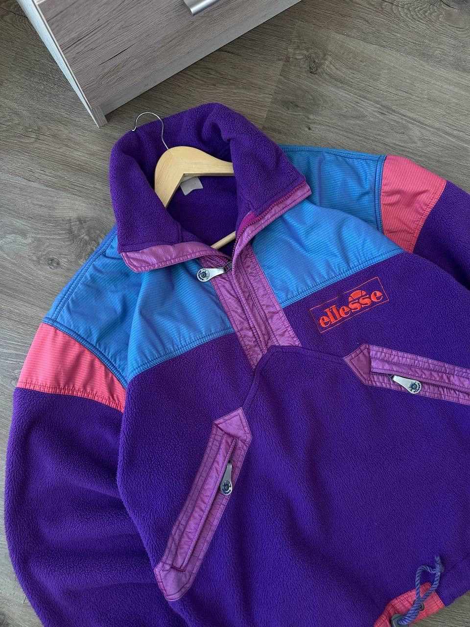 Ellesse × Vintage Vintage Ellesse Violet Outdoor Polartec Fleece Anorak Jacket Size US L / EU 52-54 / 3 - 4 Thumbnail