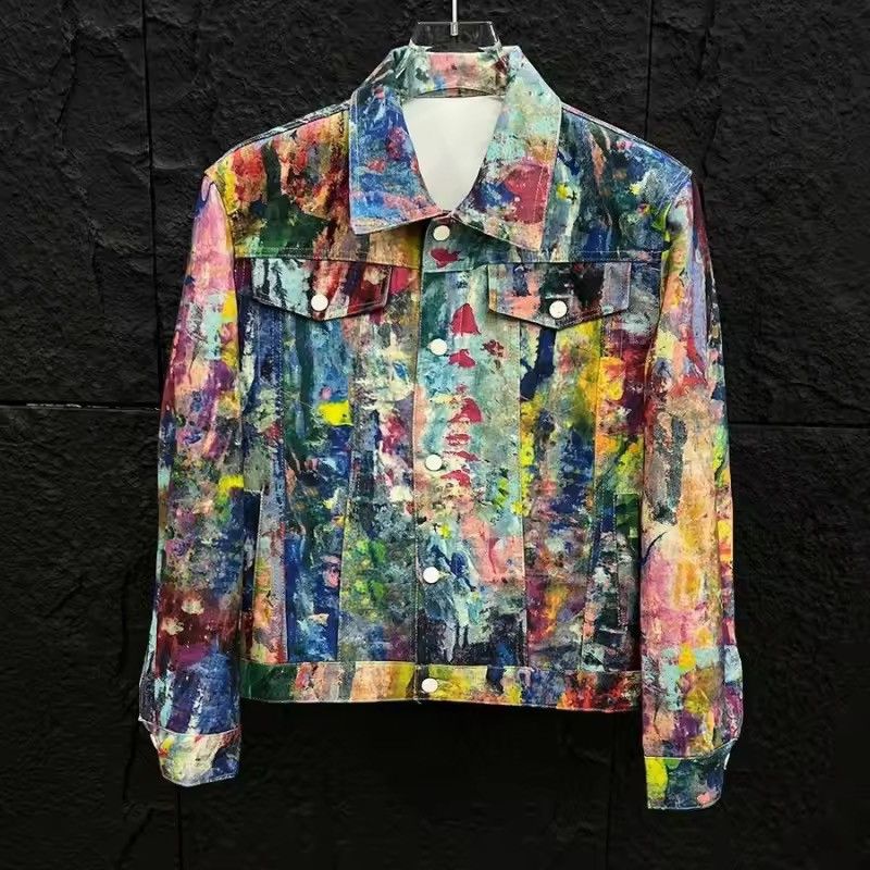 Japanese Brand Multicolor Denim Jacket Size US L / EU 52-54 / 3 - 1 Thumbnail