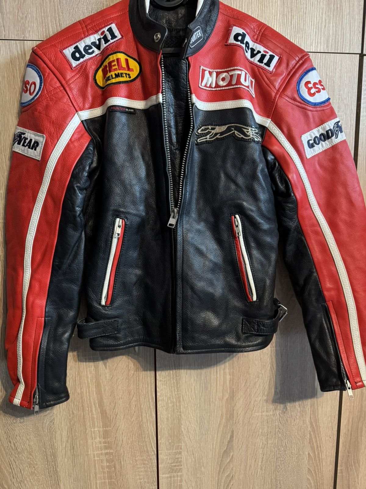 Leather Hunter class moto racing archive leather jacket rare Size US XS / EU 42 / 0 - 4 Thumbnail