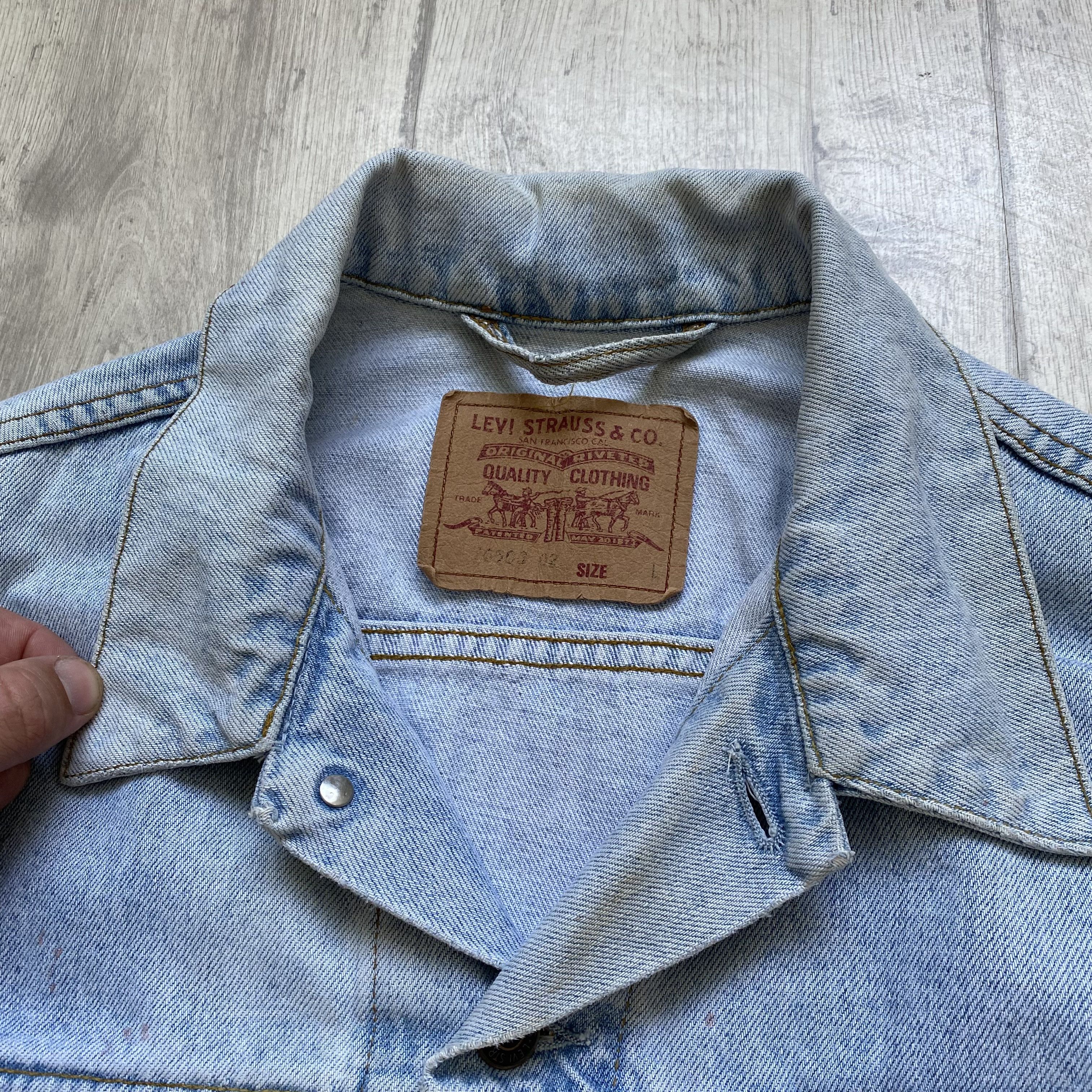 Levi's Vintage Clothing Vintage 90s Trashed Levis denim jacket distressed Usa Size US L / EU 52-54 / 3 - 5 Thumbnail