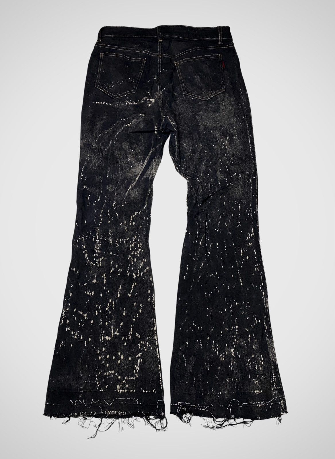 If Six Was Nine 2000's Reald Snakeskin Pattern Flare Jeans Size US 27 - 5 Thumbnail
