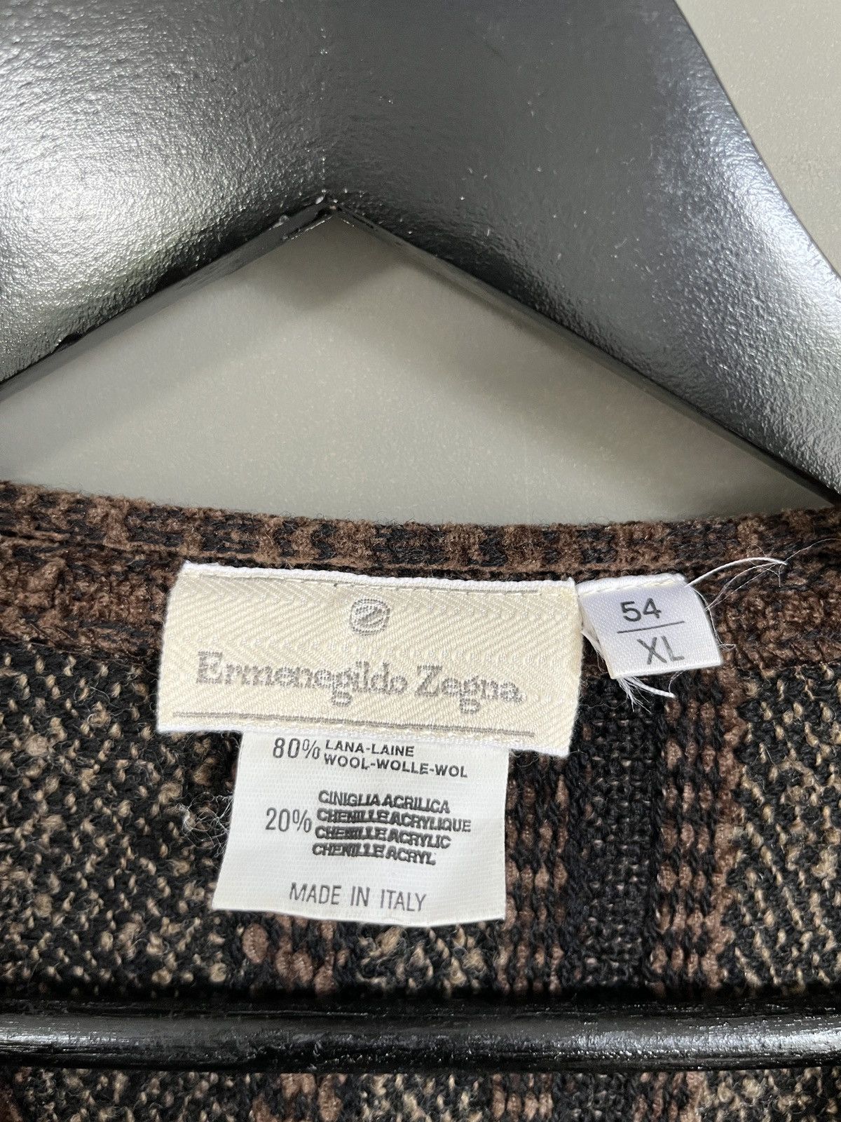 Ermenegildo Zegna Ermenegildo Zegna Chunky Brown heavy Knit Wool Sweater Size US XL / EU 56 / 4 - 3 Thumbnail