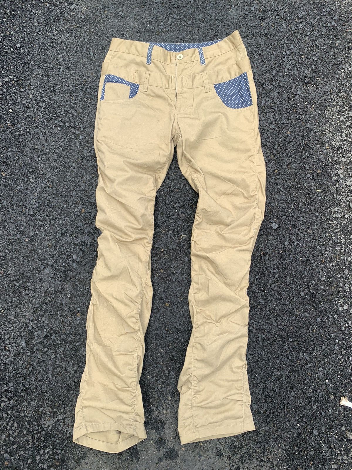 Japanese Brand Stacked pants double waist japanese brand polkadot tana Size US 32 / EU 48 - 1 Thumbnail