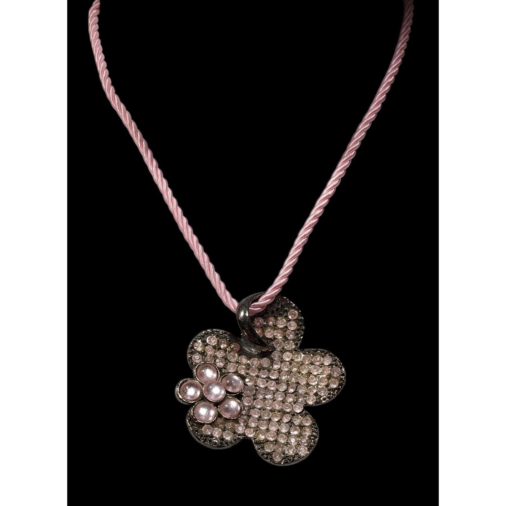 Other Vintage 90s Retro Pink Flower Pendant Necklace Size ONE SIZE - 2 Thumbnail