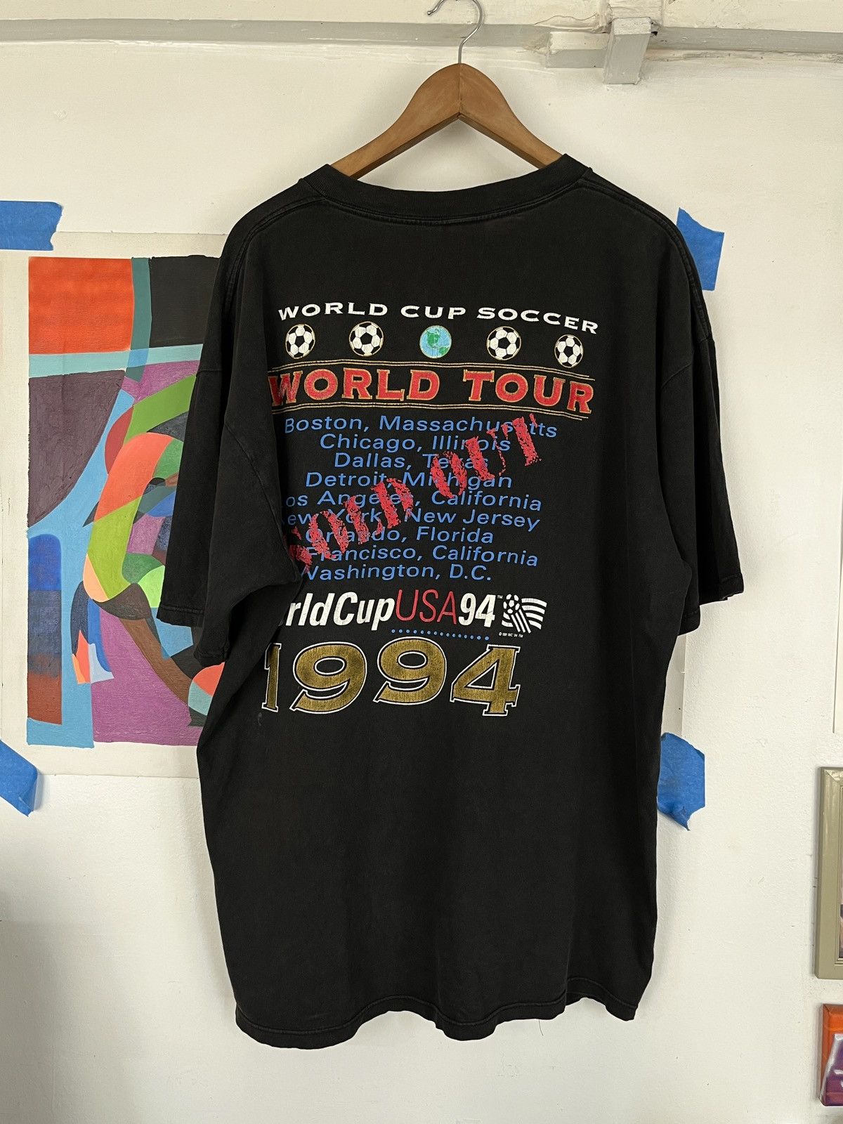 Nutmeg Vtg tee World Cup USA 1994 "World Tour / soldout” Size US XL / EU 56 / 4 - 5 Thumbnail