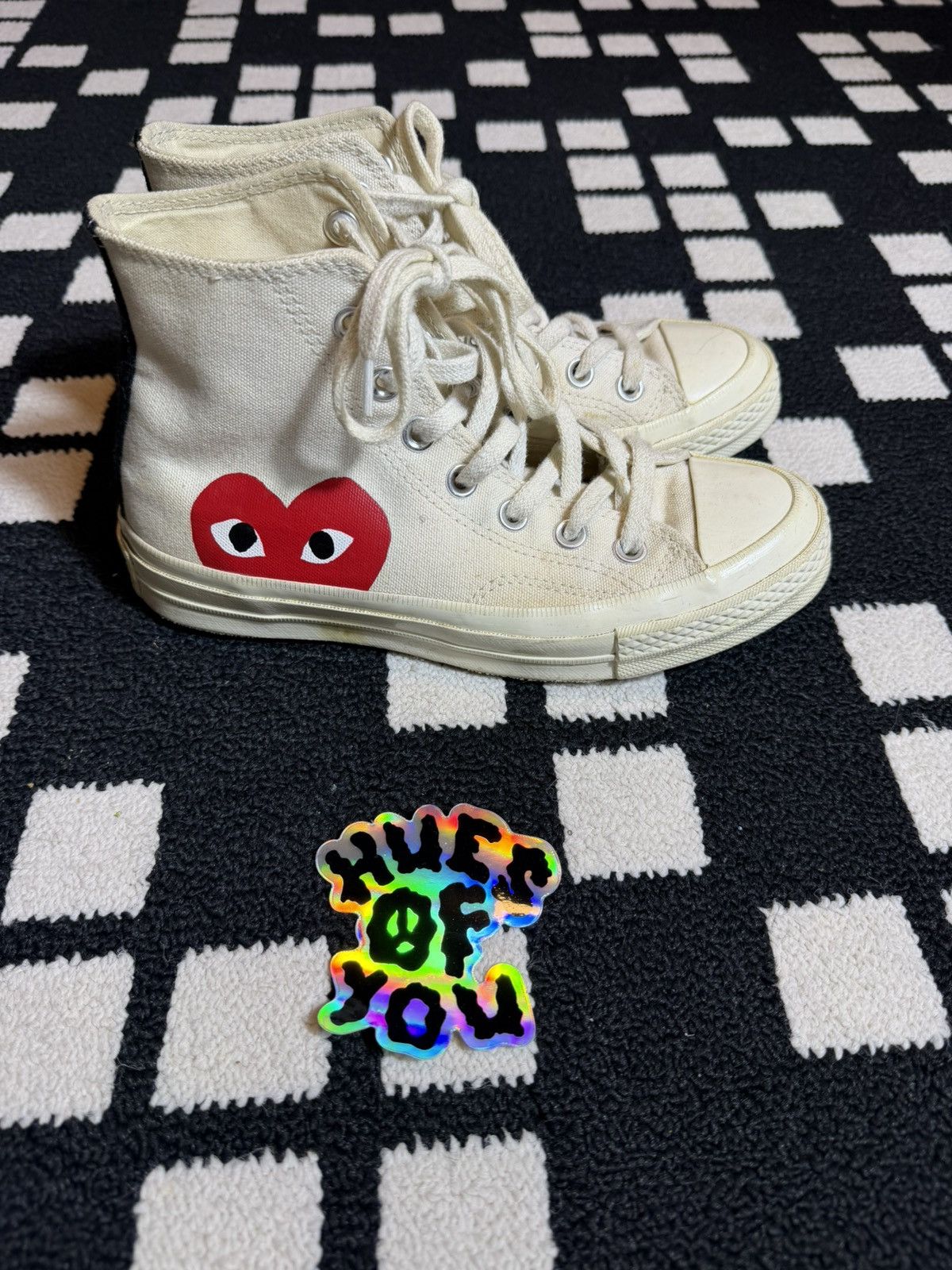 Comme des Garcons PLAY × Converse Creame CDG converse Size US 5 / EU 37 - 2 Thumbnail