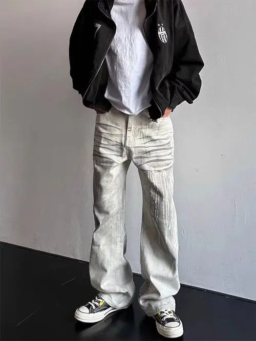 VIBE Vintage washed and dirty dyed street hip hop y2k jeans Size US 34 / EU 50 - 7 Thumbnail
