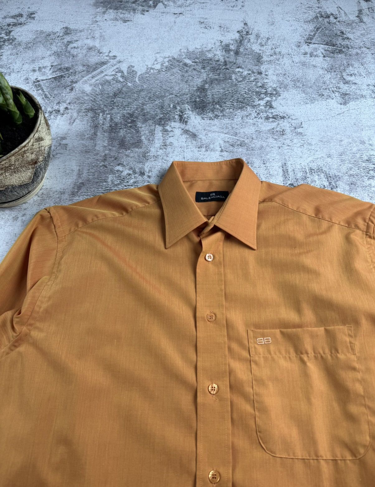 Balenciaga Balenciaga BB 00s Orange 4/42 Cotton Button Longsleeve Luxury Classic Shirt Size US XL / EU 56 / 4 - 6 Thumbnail
