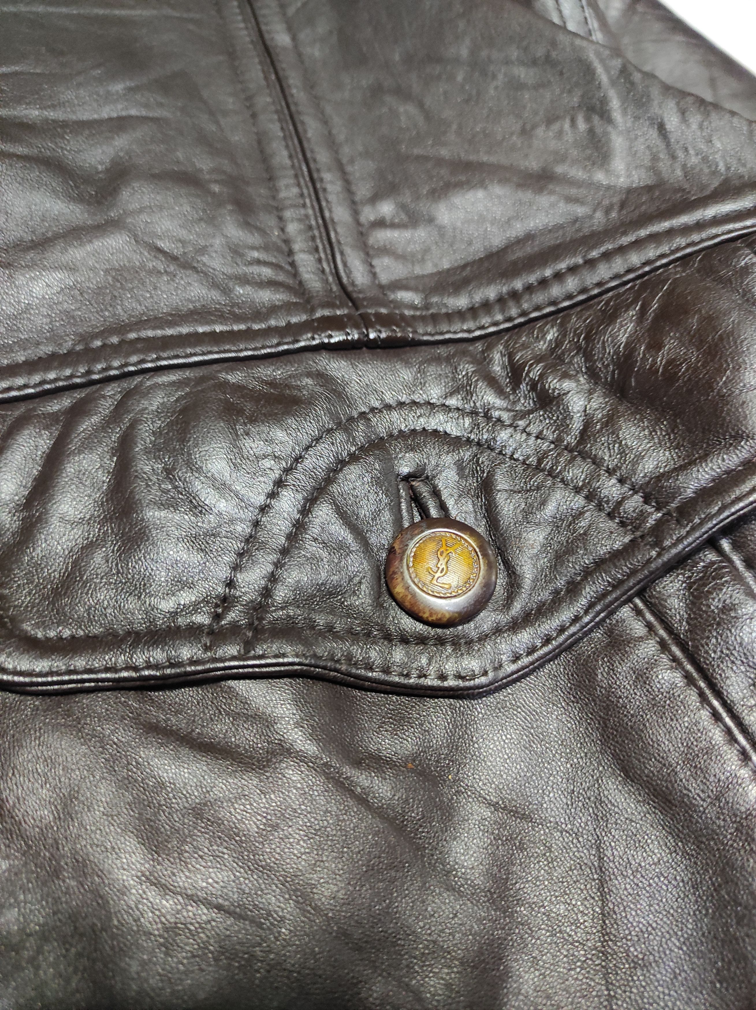 Yves Saint Laurent Beautiful Yves Saint Laurent Bomber jacket Genuine Leather Size US L / EU 52-54 / 3 - 8 Thumbnail