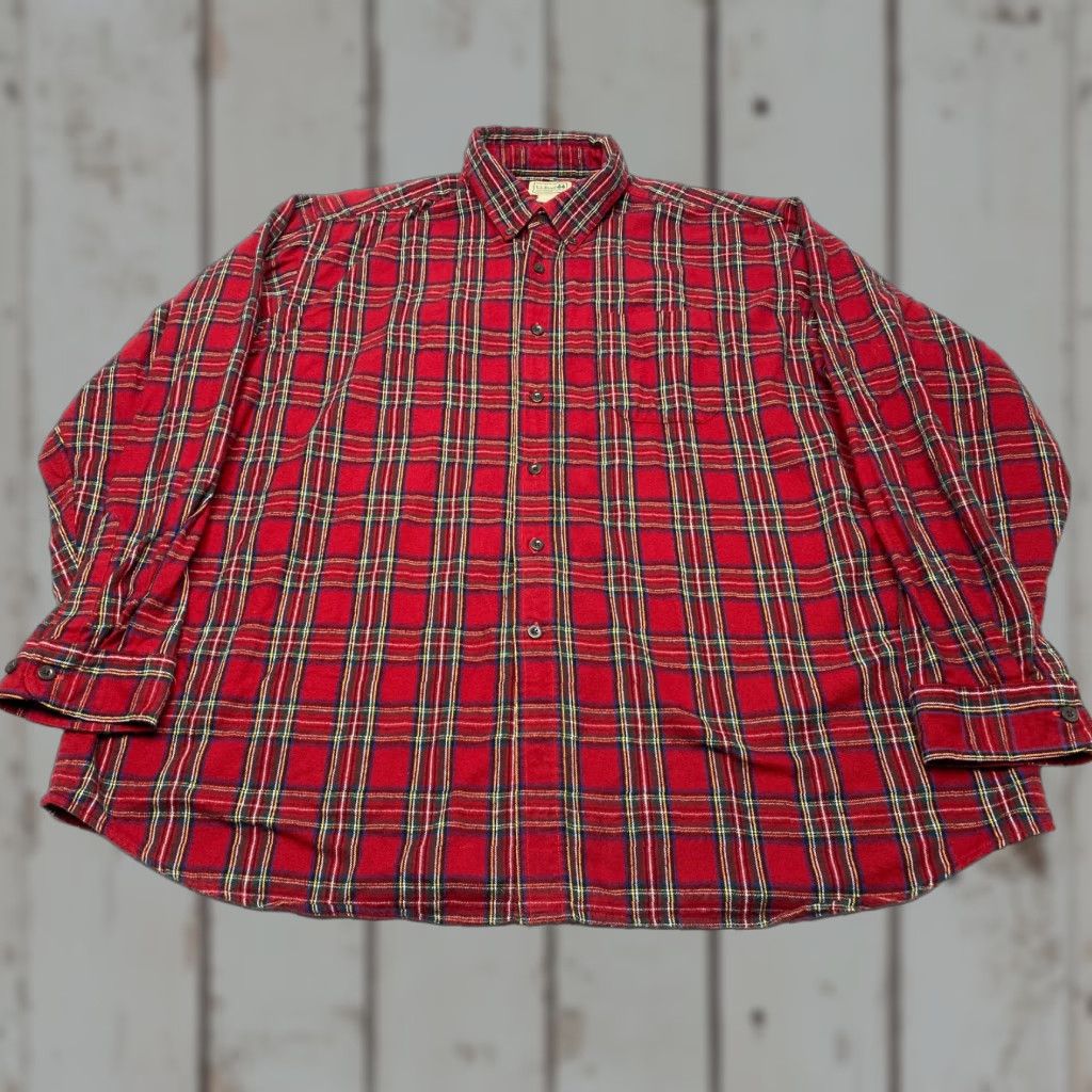 Vintage L.L. Bean Shirt Men’s 2XL Red Plaid Long Sleeve Flannel 100% Cotton 7661 Size US XXL / EU 58 / 5 - 1 Thumbnail