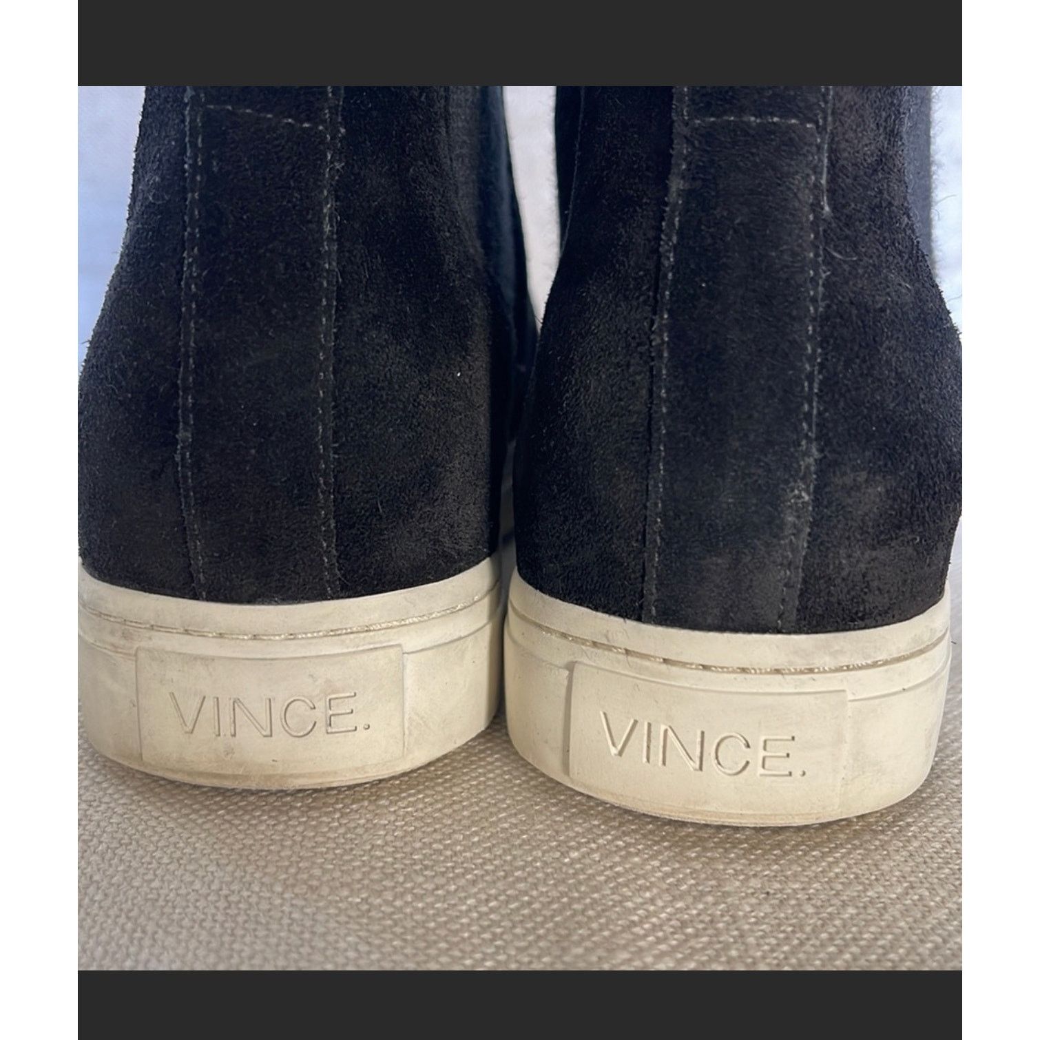 Designer × Vince Vince Newlyn Black Suede High Top Sneaker Boots Size US 7 / IT 37 - 3 Thumbnail